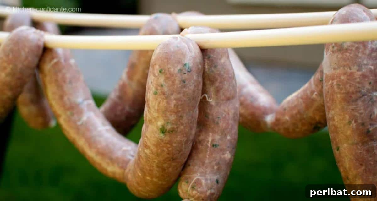 Homemade Beer Bratwurst sausages