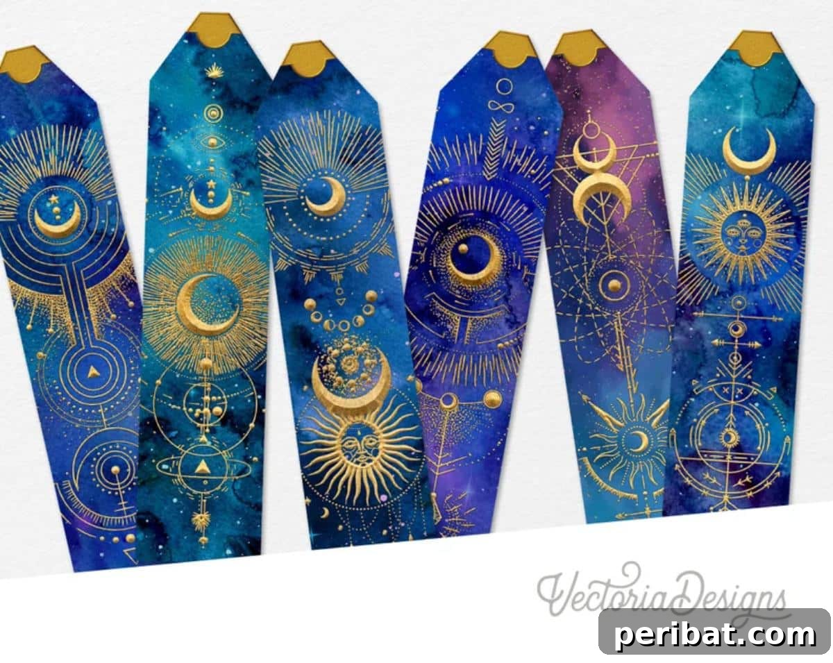 Creative Bookmark Crafts Made Simple 39 DIY Printable Celestial Bookmarks