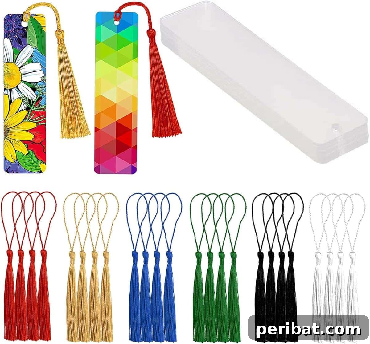 Creative Bookmark Crafts Made Simple 42 Acrylic Bookmark Blanks Colorful Tassels for DIY Projects and Present Tags
