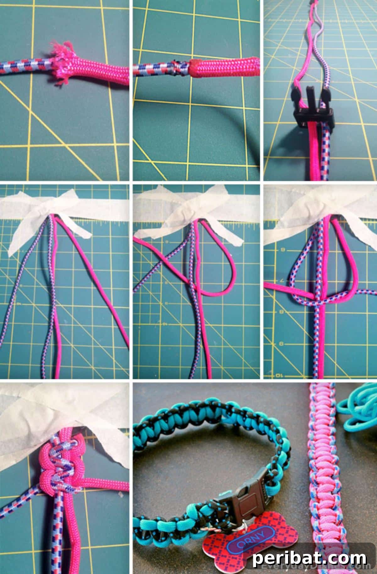 34 Creative Canine Collar Projects 4 DIY Braided Dog Collar collage.