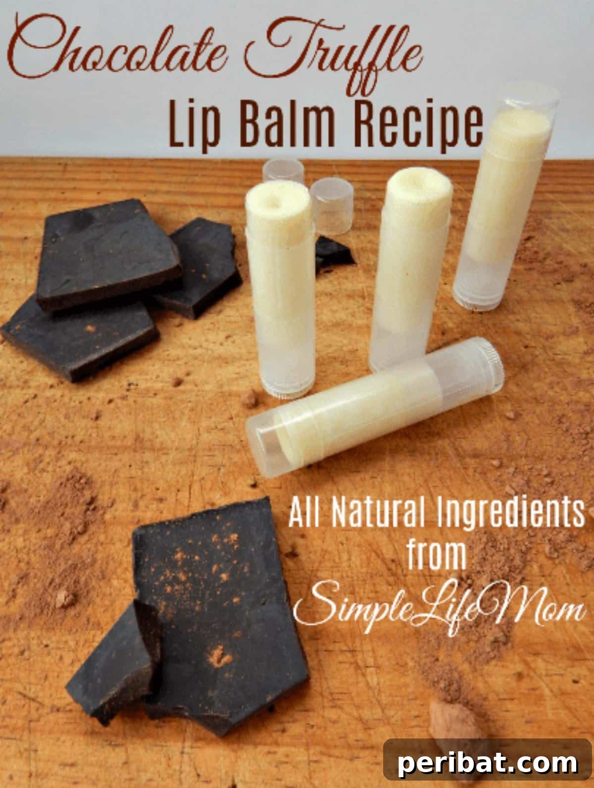 25 Homemade Lip Balm Recipes and Essential Supplies 8 Chocolate Truffle Lip Balm Recipe: A luxurious treat for your lips with cocoa butter and vanilla.