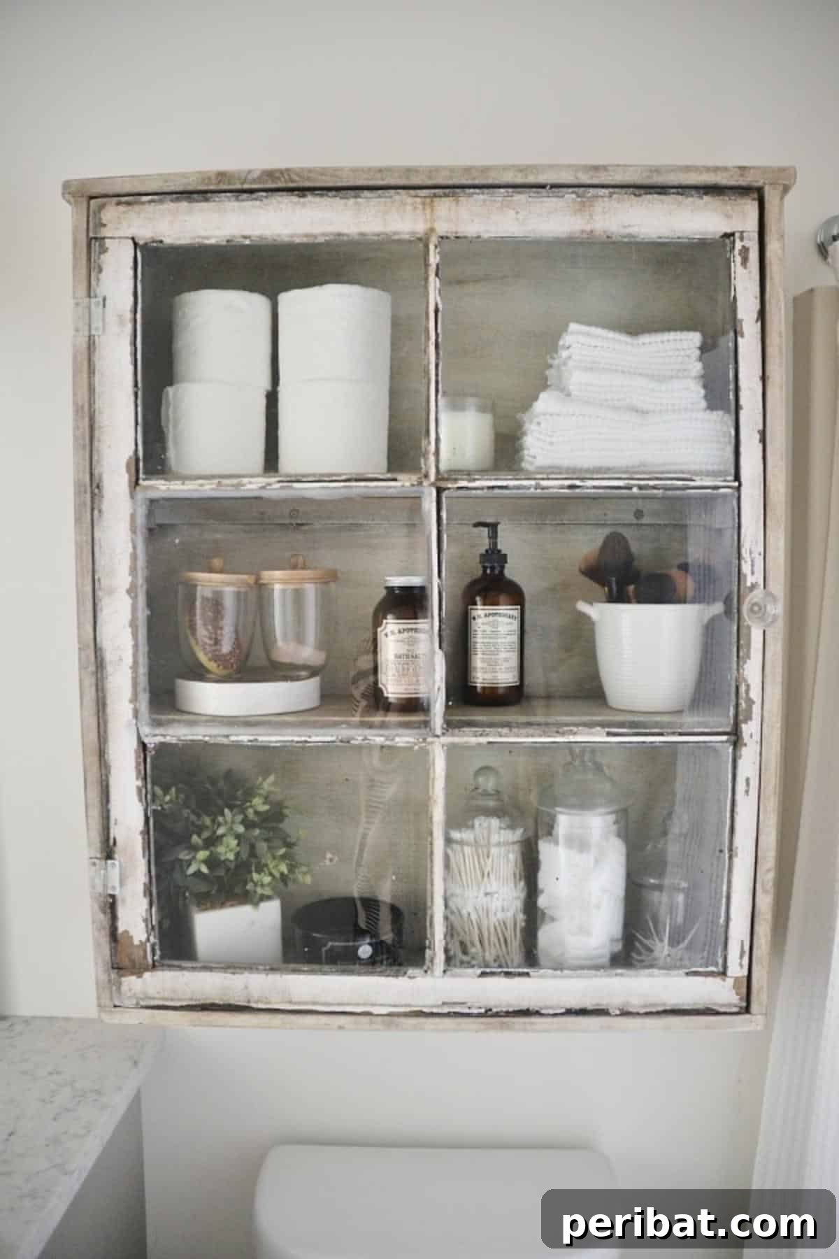 30 Clever DIY Medicine Cabinet Solutions 15 DIY Antique Window Bathroom Cabinet for Shabby Chic Charm