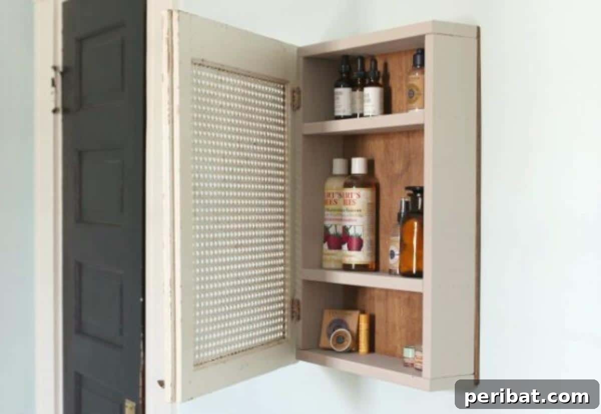 30 Clever DIY Medicine Cabinet Solutions 23 DIY Upcycled Medicine Cabinet for Sustainable Bathroom Storage