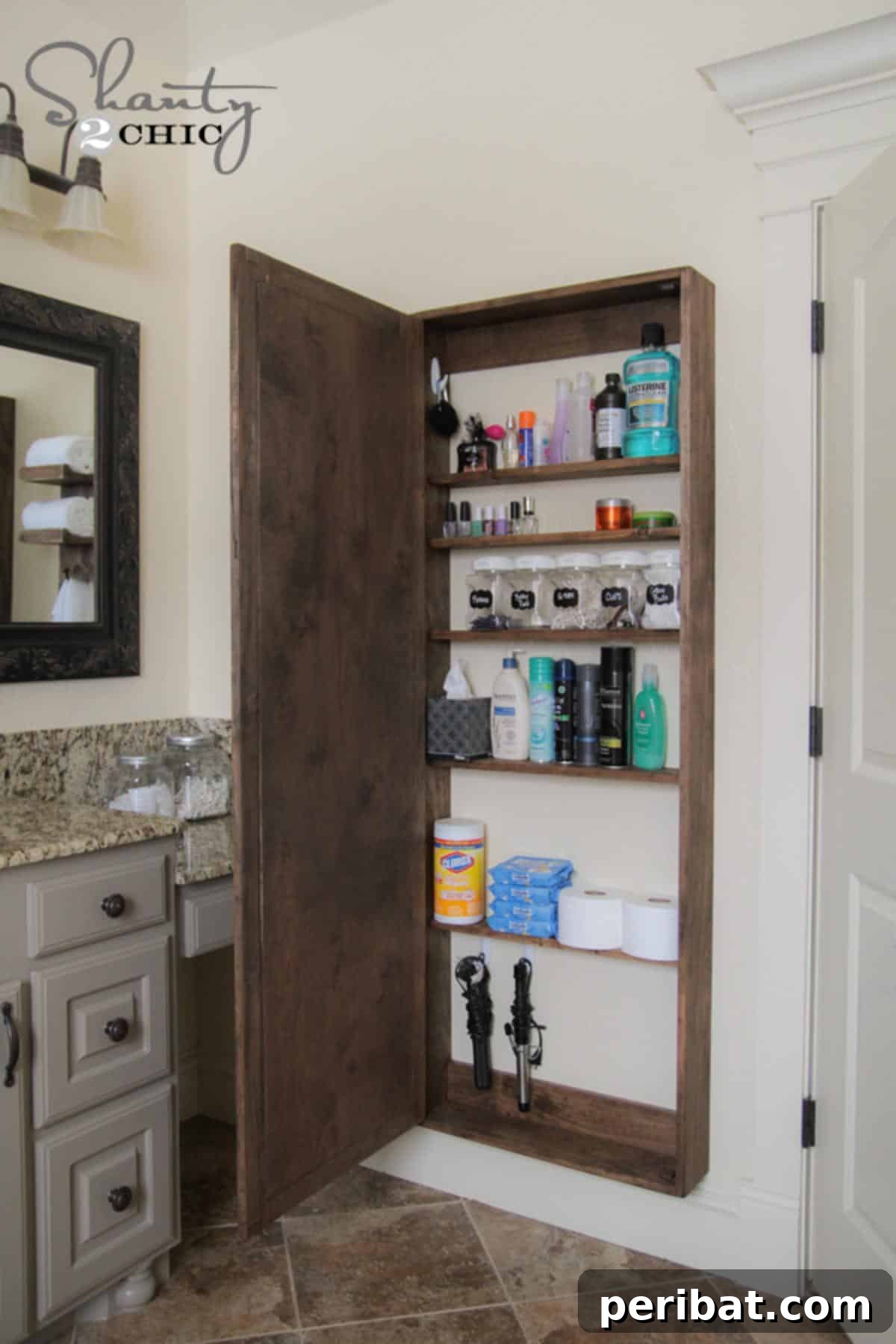 30 Clever DIY Medicine Cabinet Solutions 10 DIY Bathroom Mirror Storage Case by Shanty 2 Chic