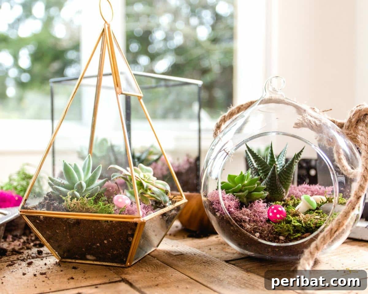 DIY succulent terrariums.