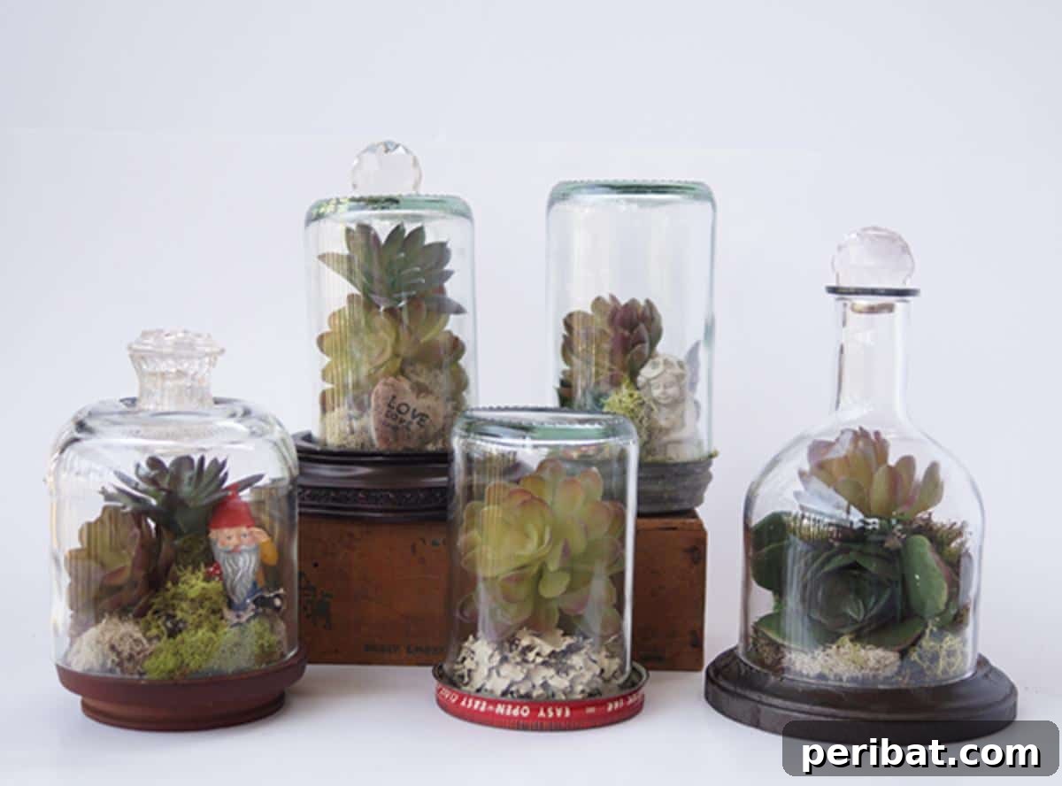 DIY wine bottle terrariums.