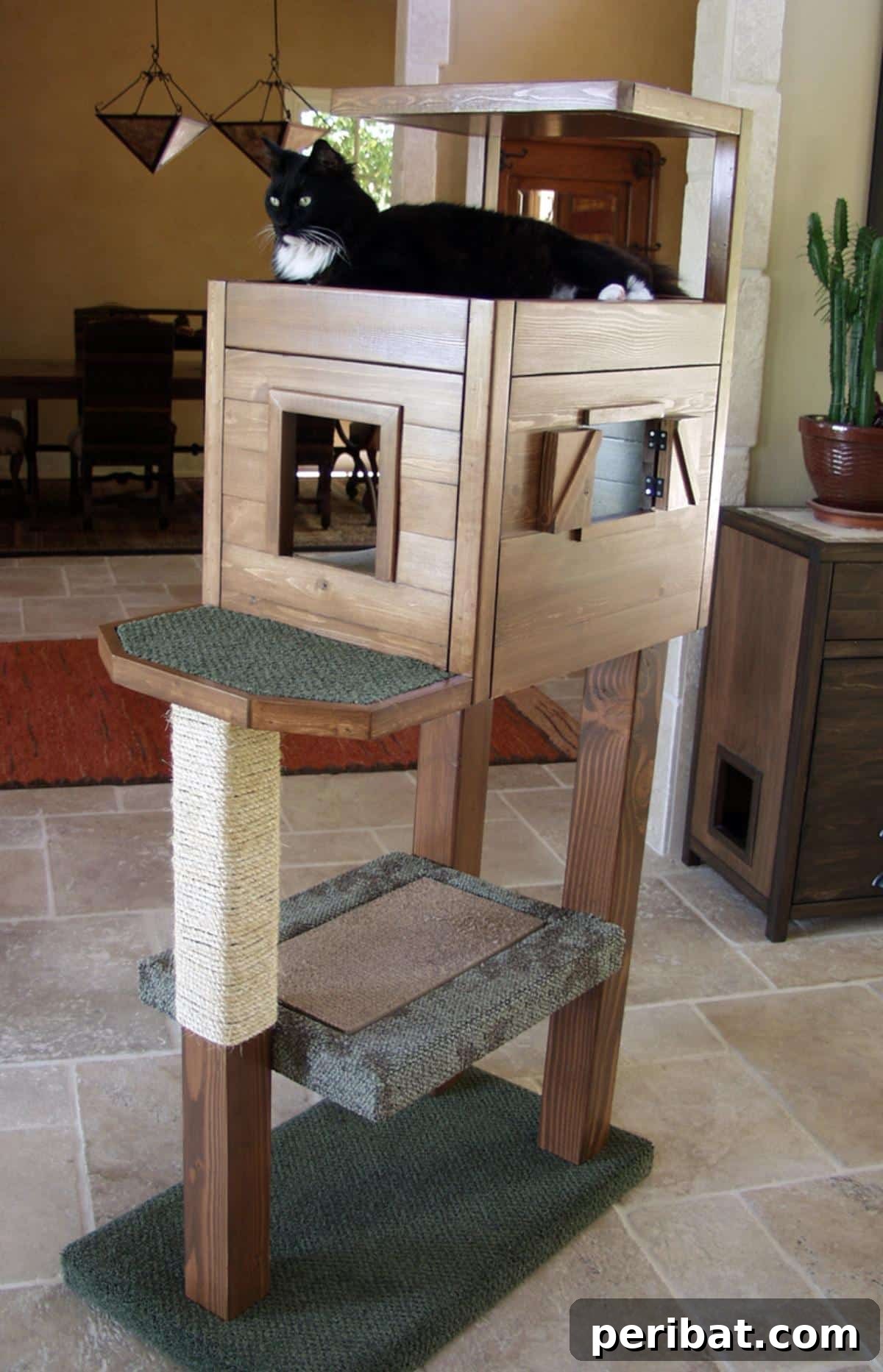 Feline Fun Zones 20 Easy DIY Builds 13 DIY Wooden Cat Tree