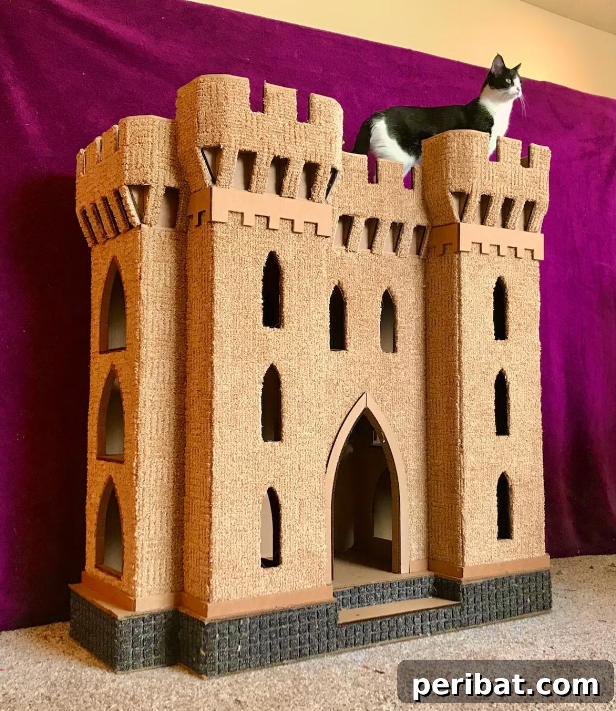 Feline Fun Zones 20 Easy DIY Builds 18 DIY Cardboard Gothic Cat Castle