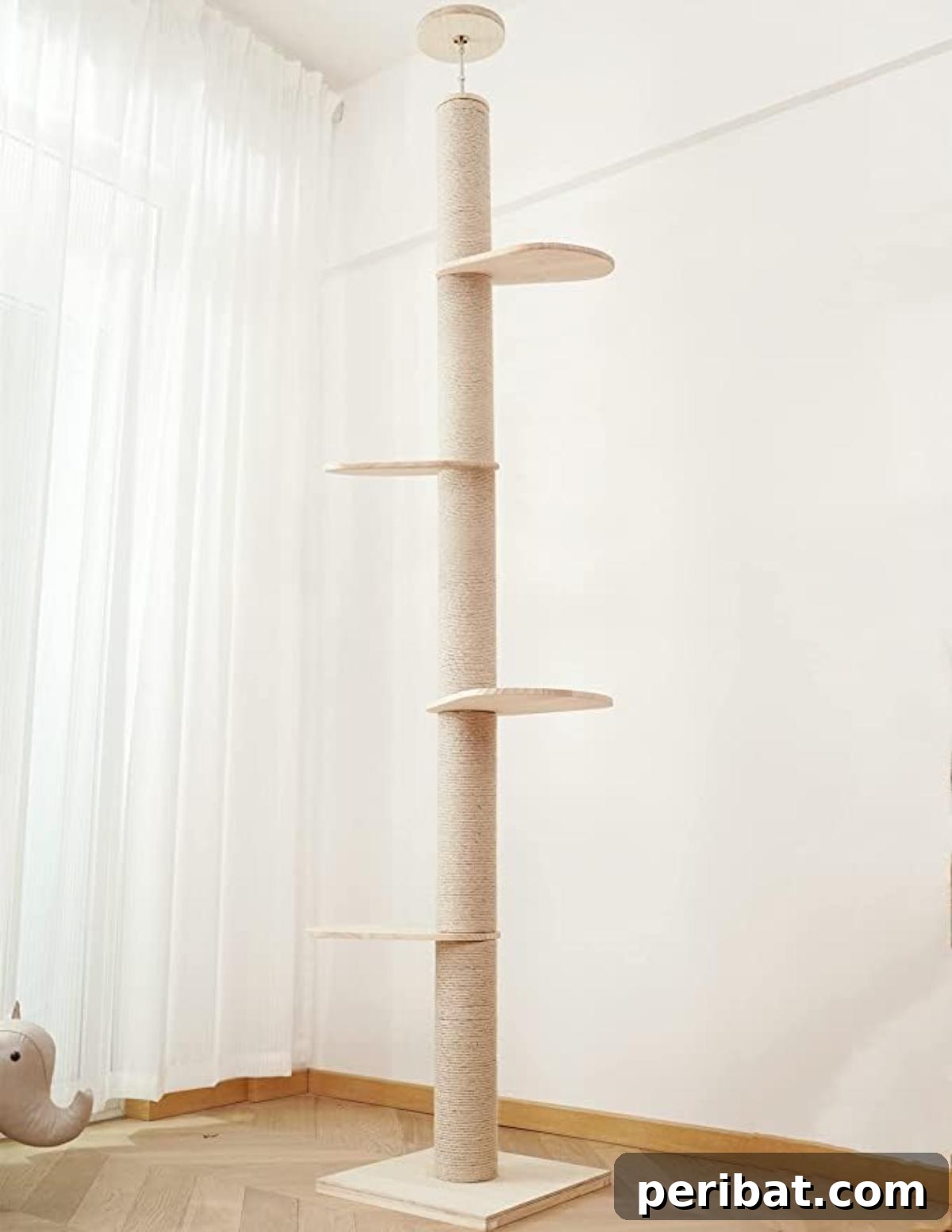 Feline Fun Zones 20 Easy DIY Builds 20 Felivecal DIY Wooden Floor-to-Ceiling Cat Tree Tower