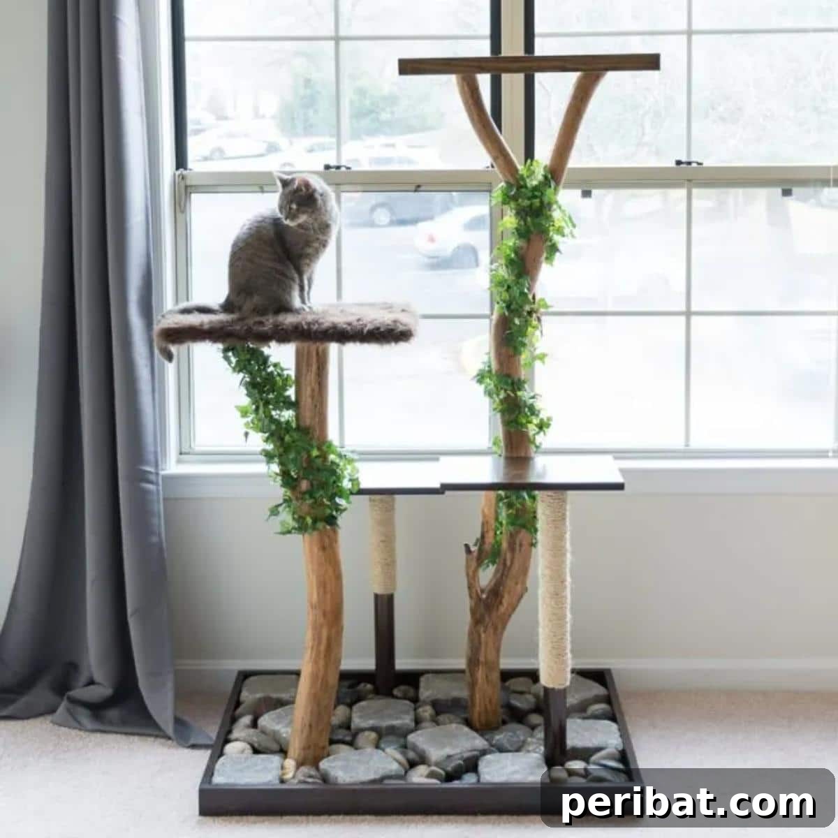 Feline Fun Zones 20 Easy DIY Builds 3 DIY Cat Tree From a Real Tree