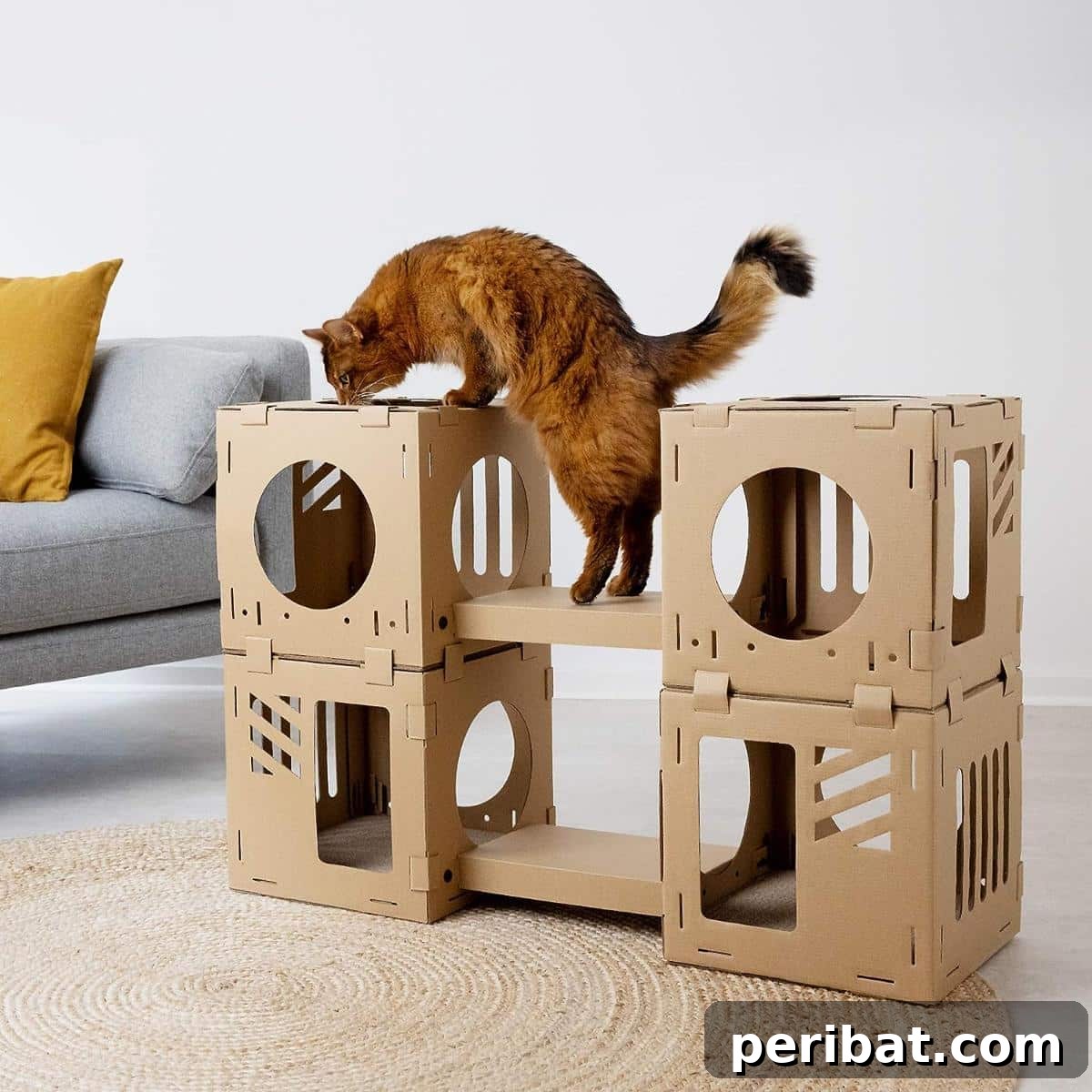 Feline Fun Zones 20 Easy DIY Builds 21 Navaris Modular Corrugated Cardboard Cat House