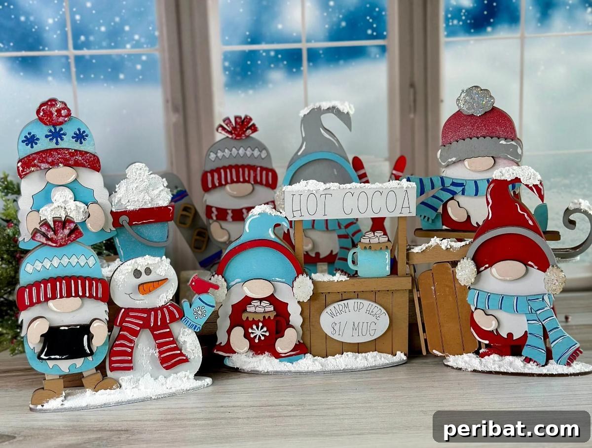 46 Cozy DIY Winter Gnome Crafts 24 DIY Winter Standing Gnome Kit - Tiered Tray Gnome