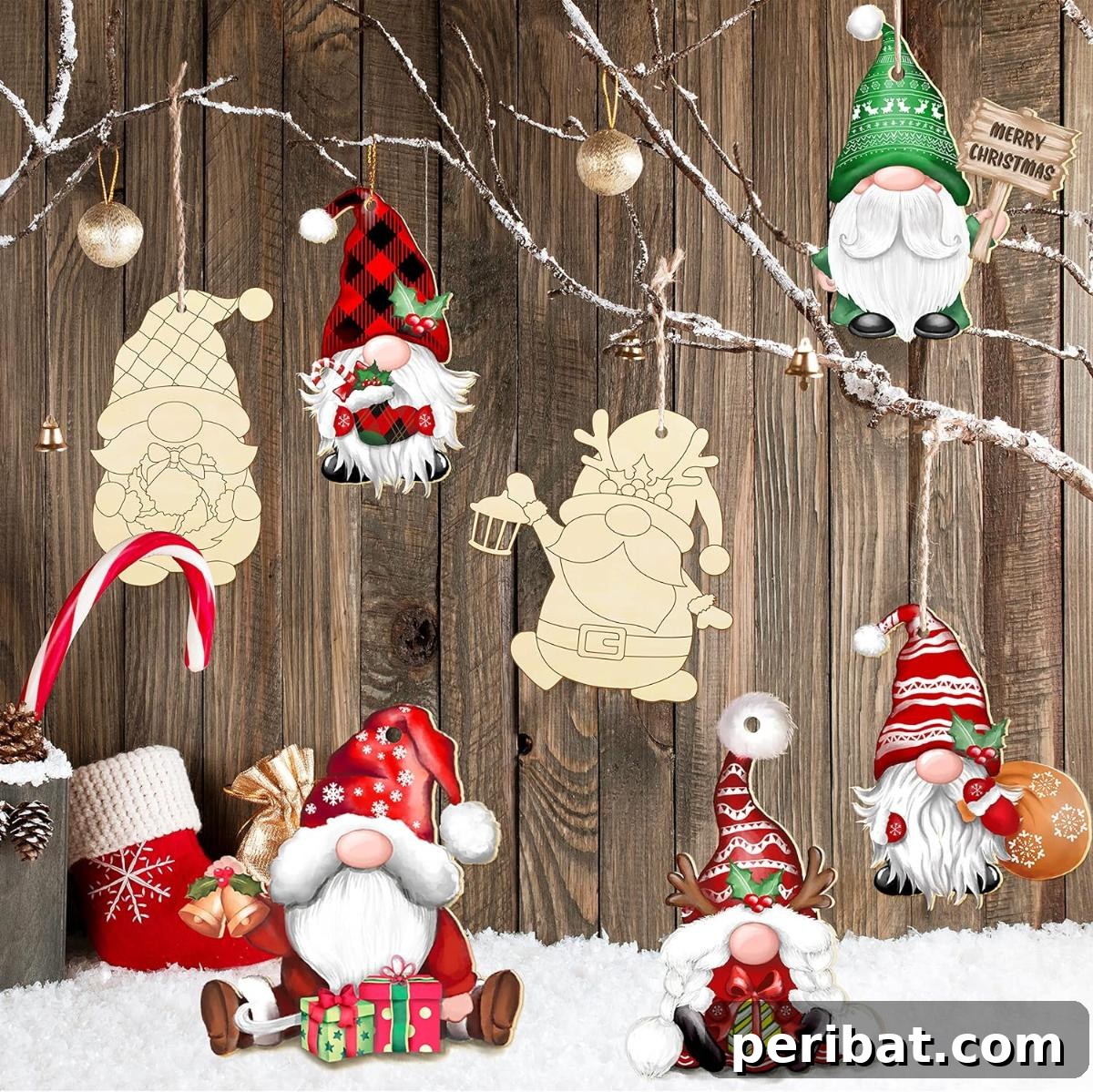 46 Cozy DIY Winter Gnome Crafts 31 Christmas Unfinished Wooden Gnome Crafts