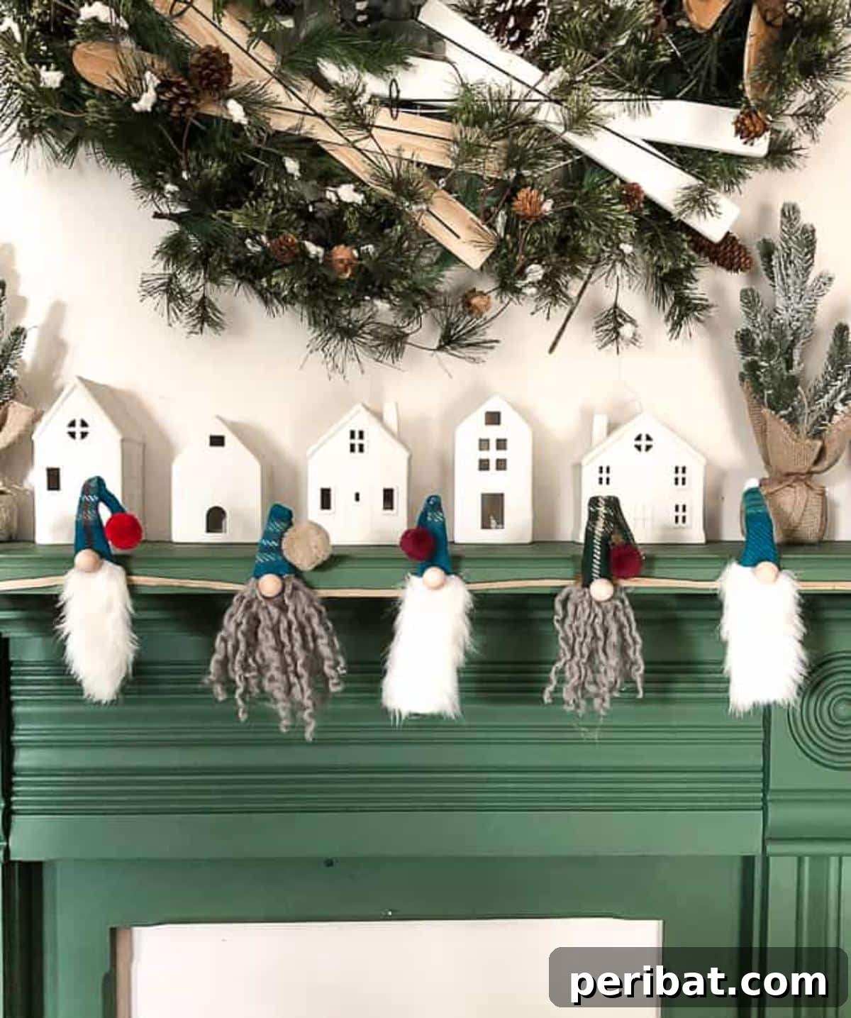 46 Cozy DIY Winter Gnome Crafts 47 DIY Christmas Gnome Garland Made From Thrift Store Finds