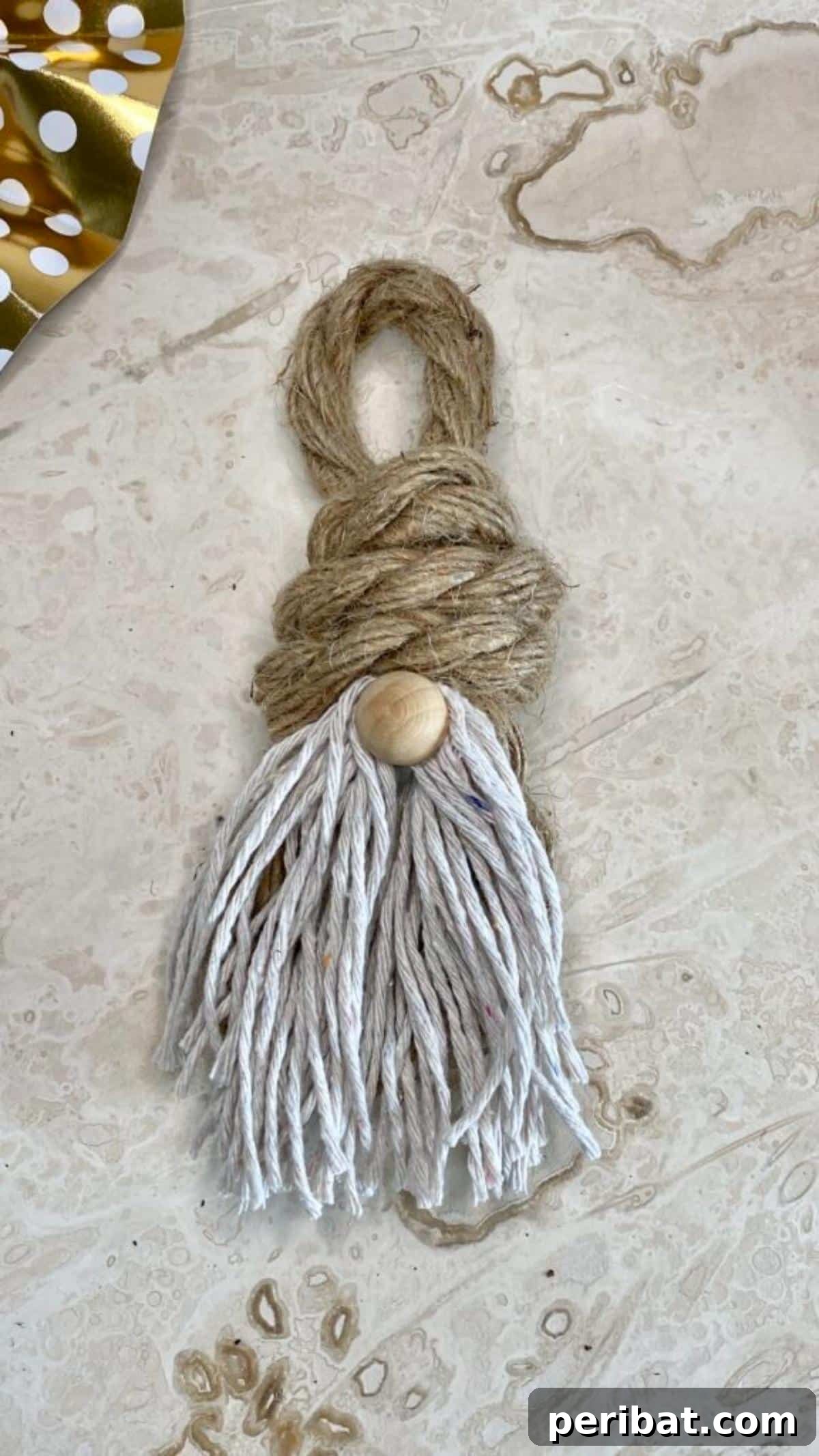 46 Cozy DIY Winter Gnome Crafts 8 DIY Gnome Ornament With Rope