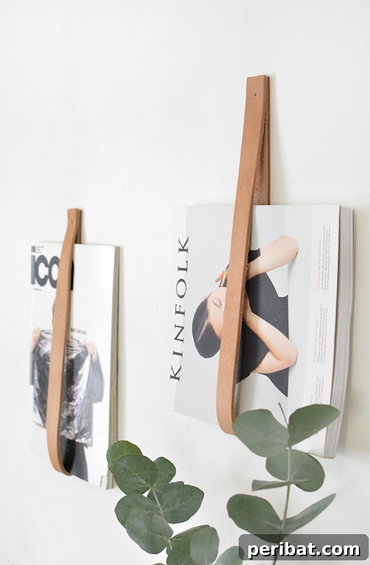 Chic DIY Leather Magazine Holder with minimalist design