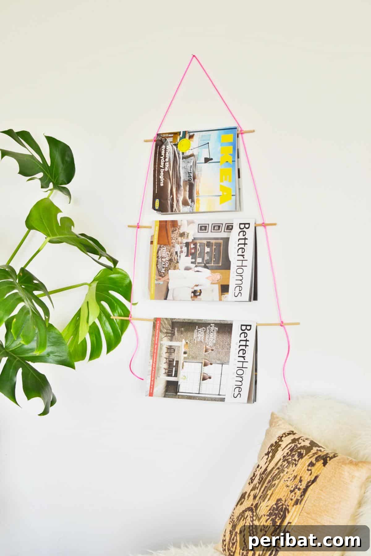 Trendy DIY Neon Magazine Holder with minimalist design
