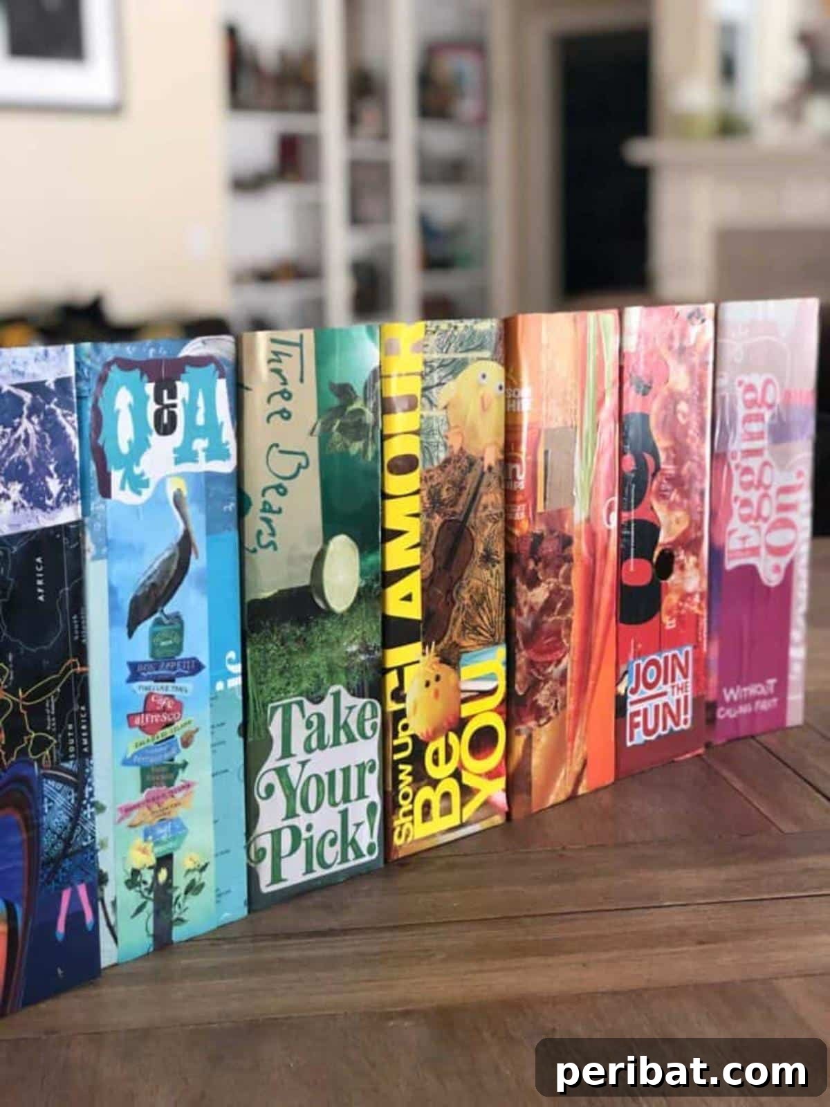 Vibrant DIY Cardboard Rainbow Decoupage Magazine Holder