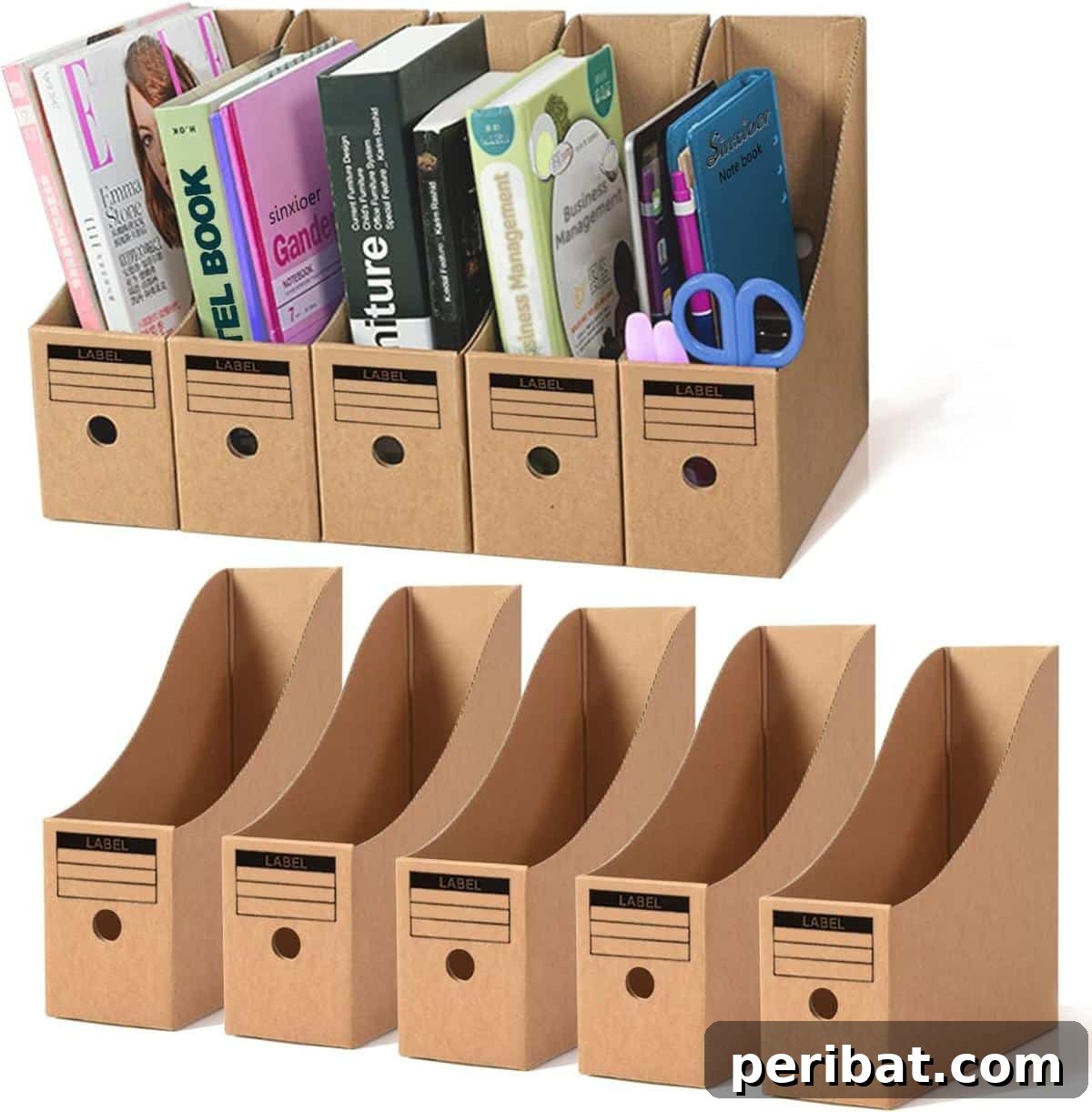 Functional and stylish cardboard magazine holder for organization