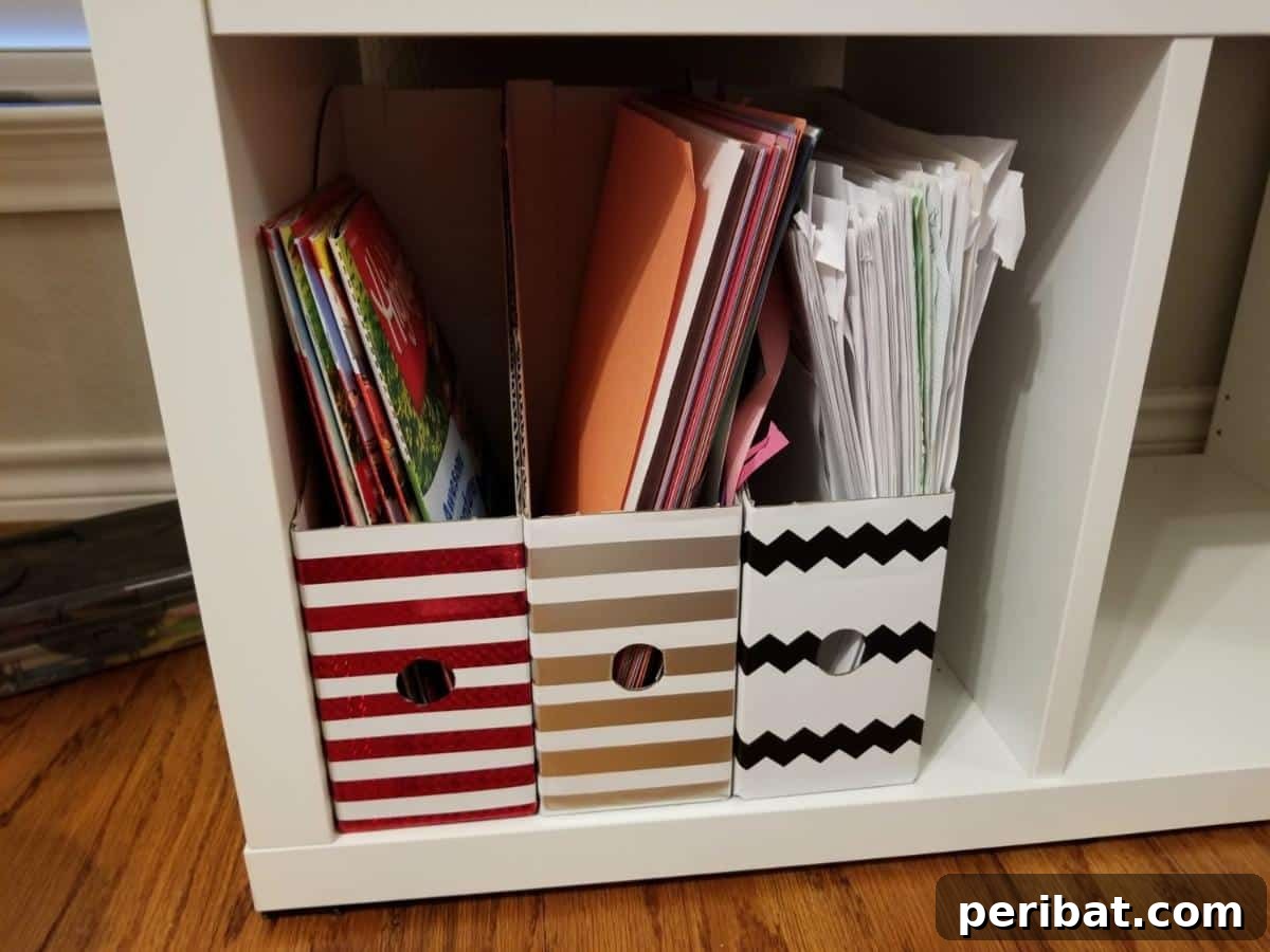 Playful DIY Washi Tape Magazine Holder for custom decor