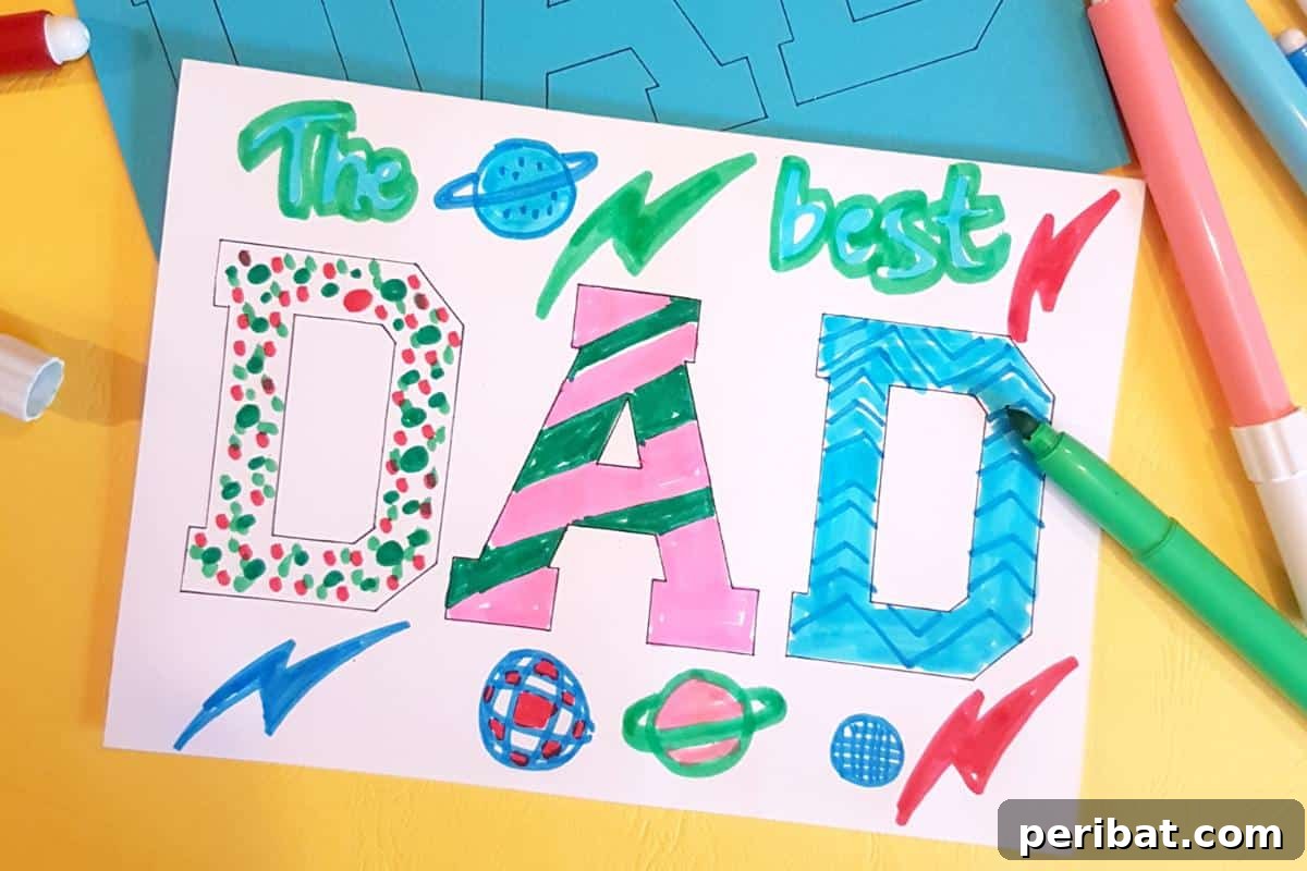DIY Coloring Father’s Day Card