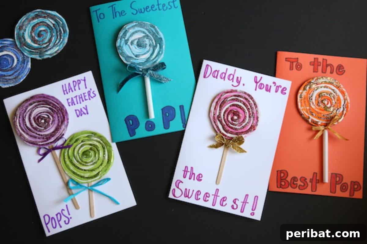 DIY Painted Lollipop Father’s Day Cards for the “Sweetest Pop”