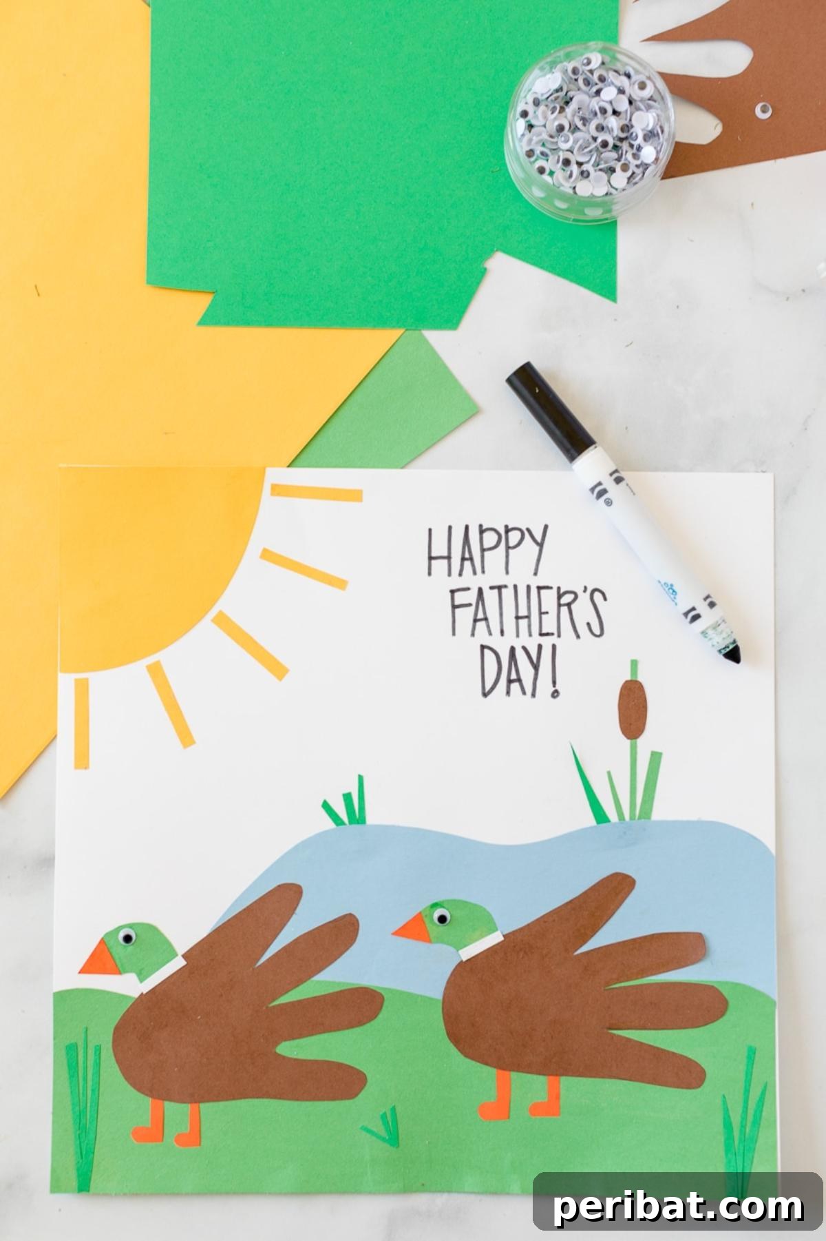 DIY Father’s Day Handprint Duck Card