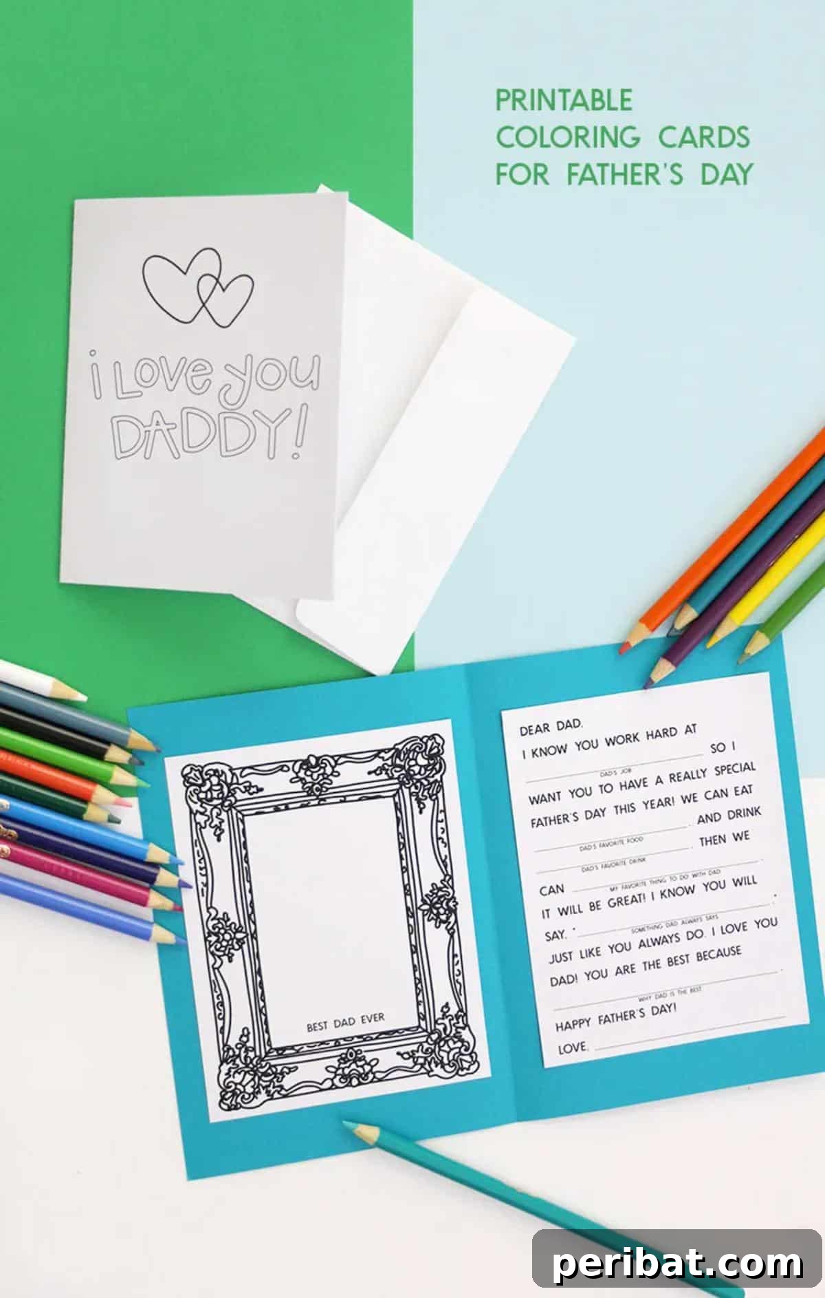 DIY Printable Father’s Day Card to Color