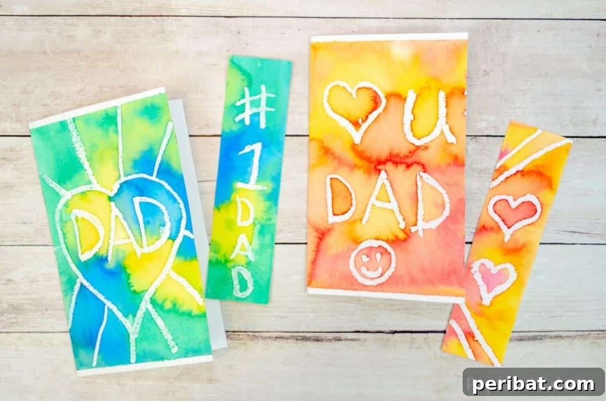 Father’s Day Bookmark and Card Watercolor Art Project
