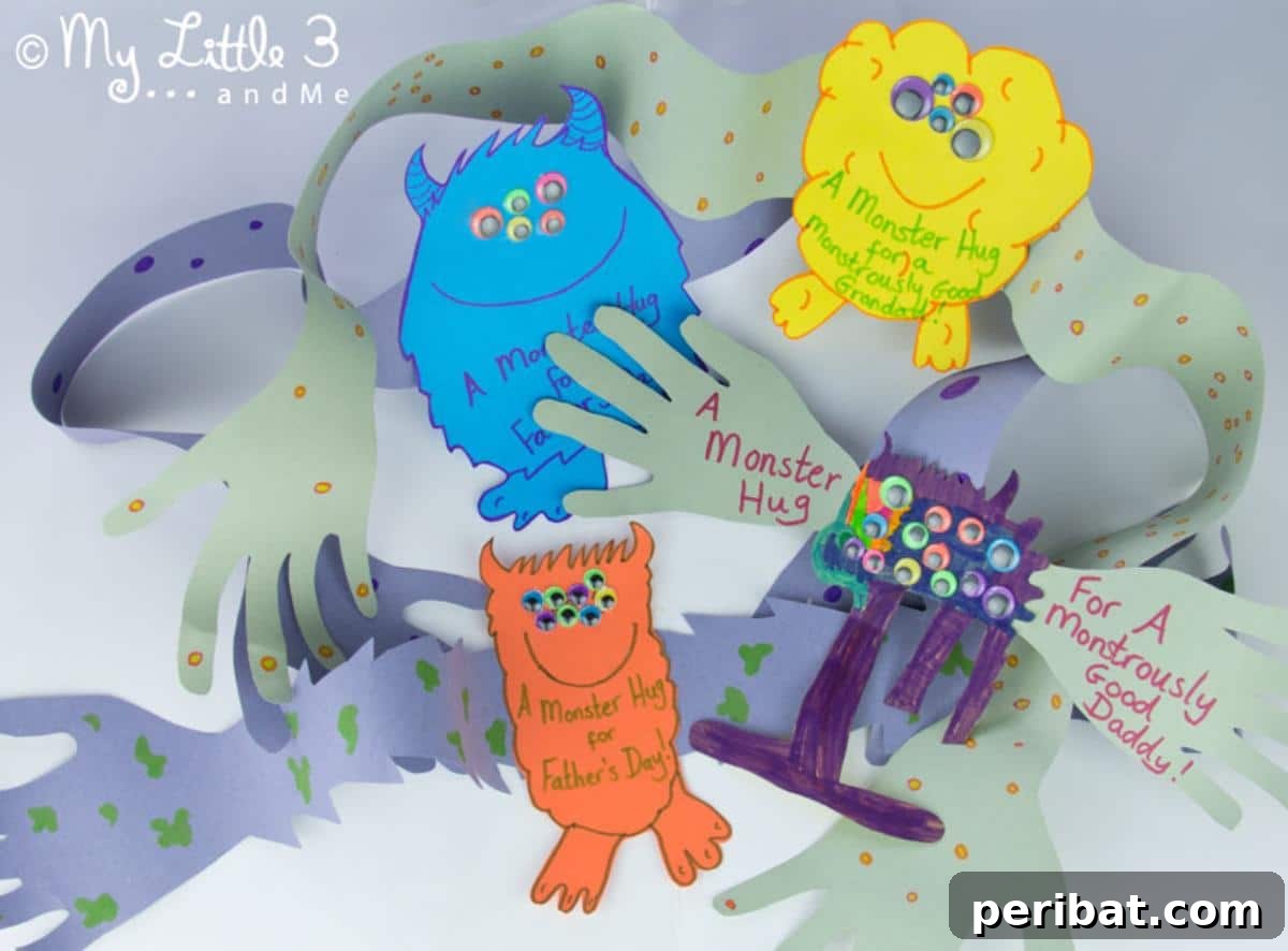 DIY Father’s Monster Hug Cards