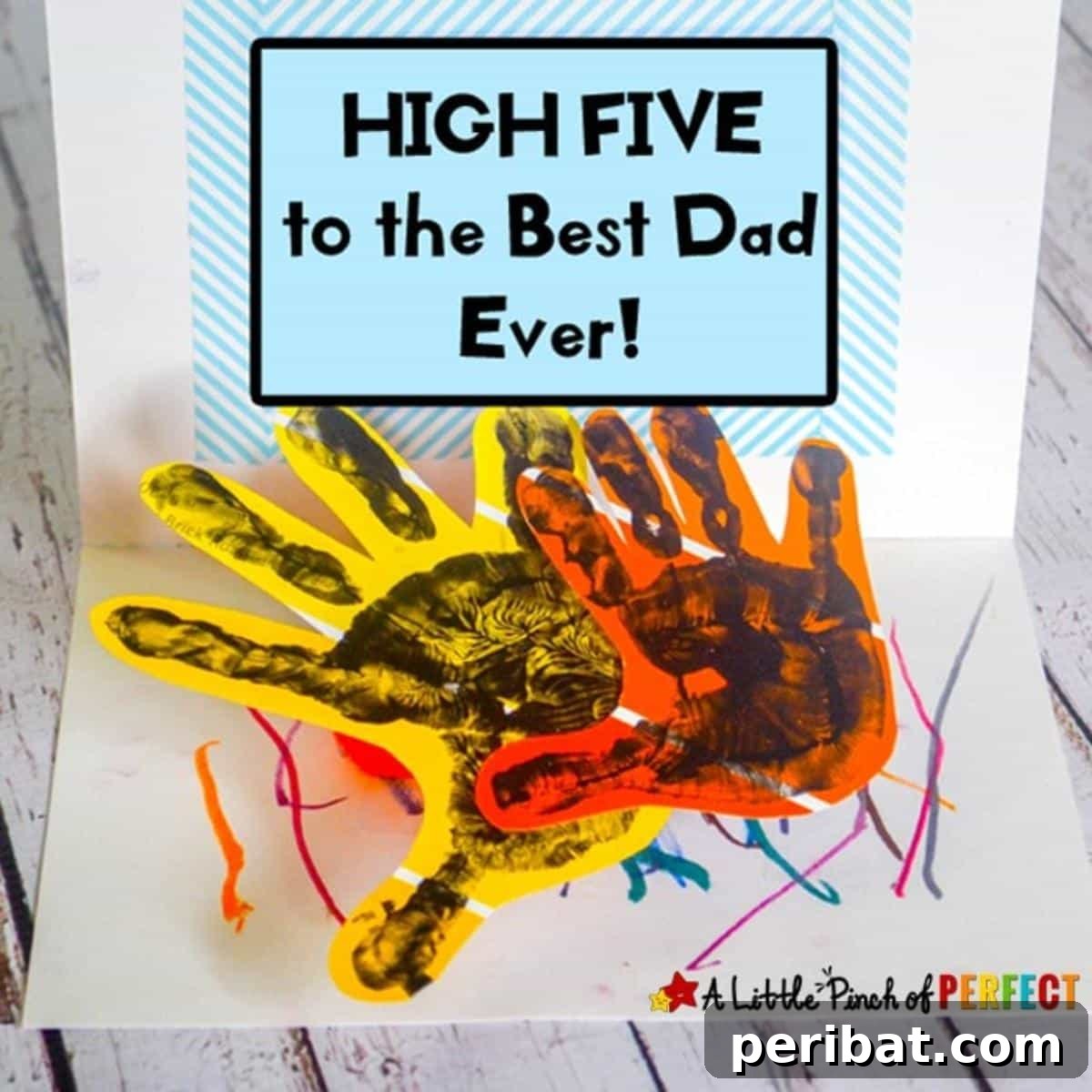 DIY Give Me a High Five Handprint Father’s Day Card