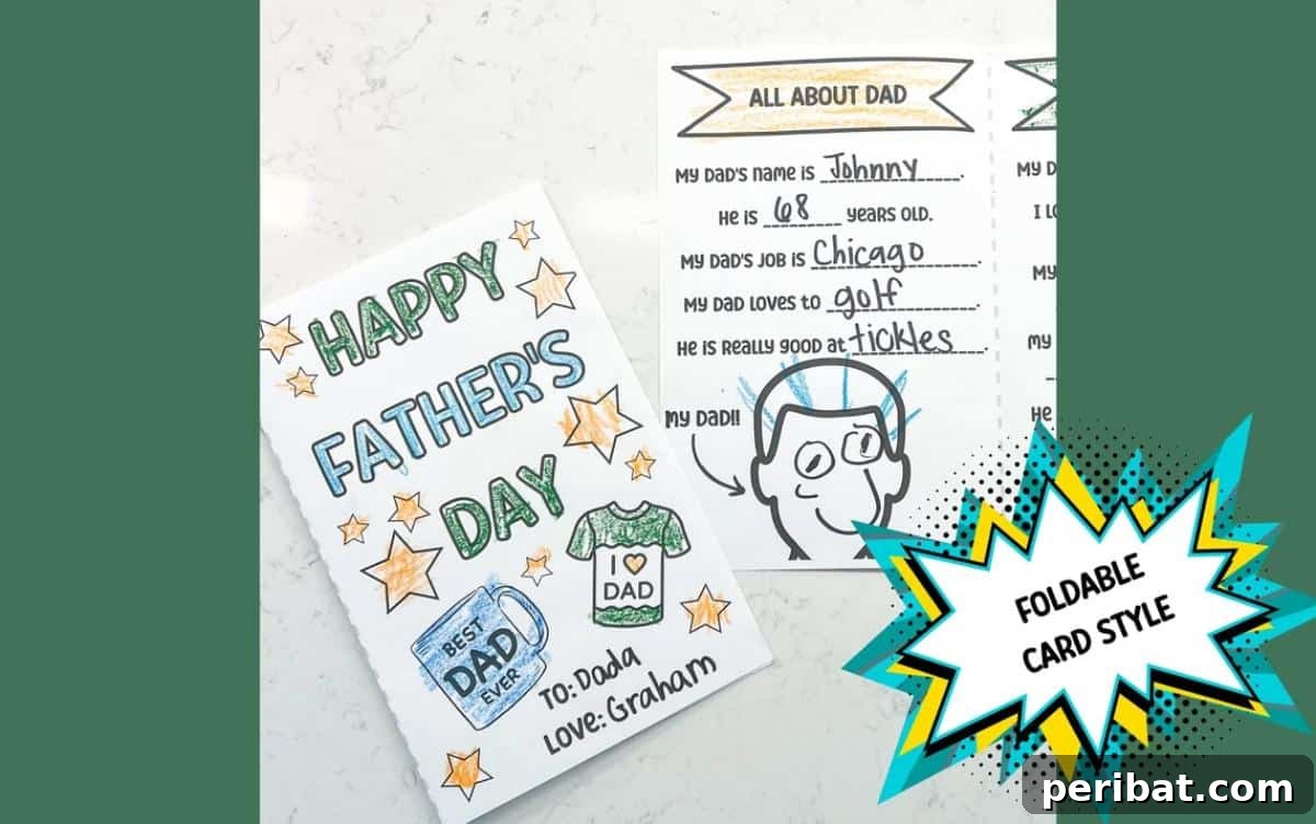 Father’s Day Card, DIY Father’s Day Card, Fill in the Blank Father’s Day