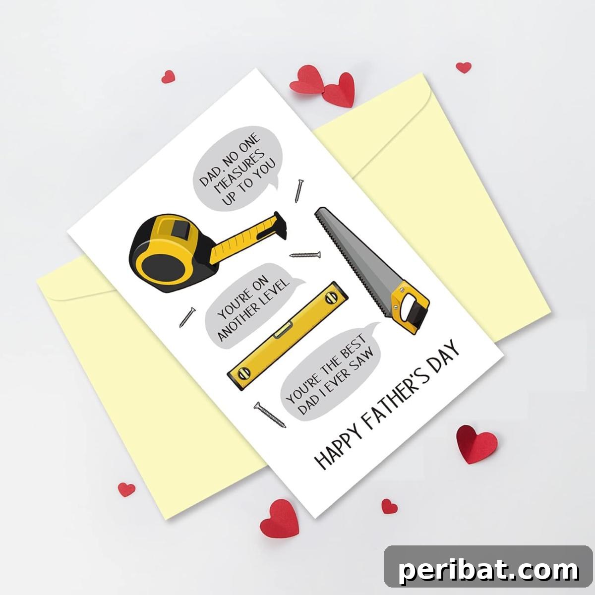 Arsagen Cool Handyman Happy Father’s Day Card, Measure Tool Card, Funny DIY Dad Card