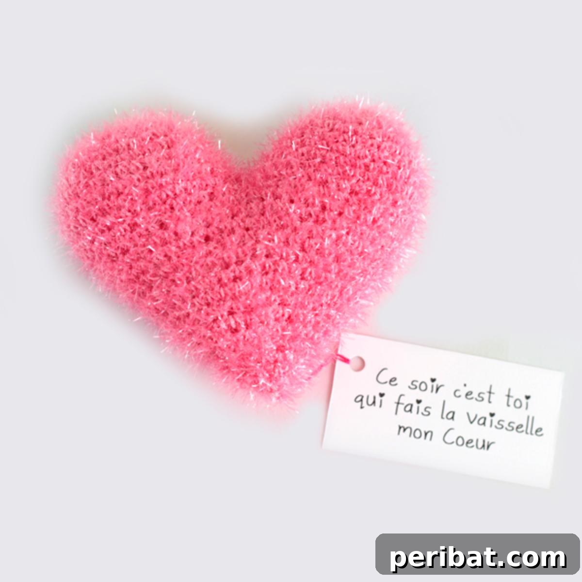 DIY Tawashi Heart Sponge