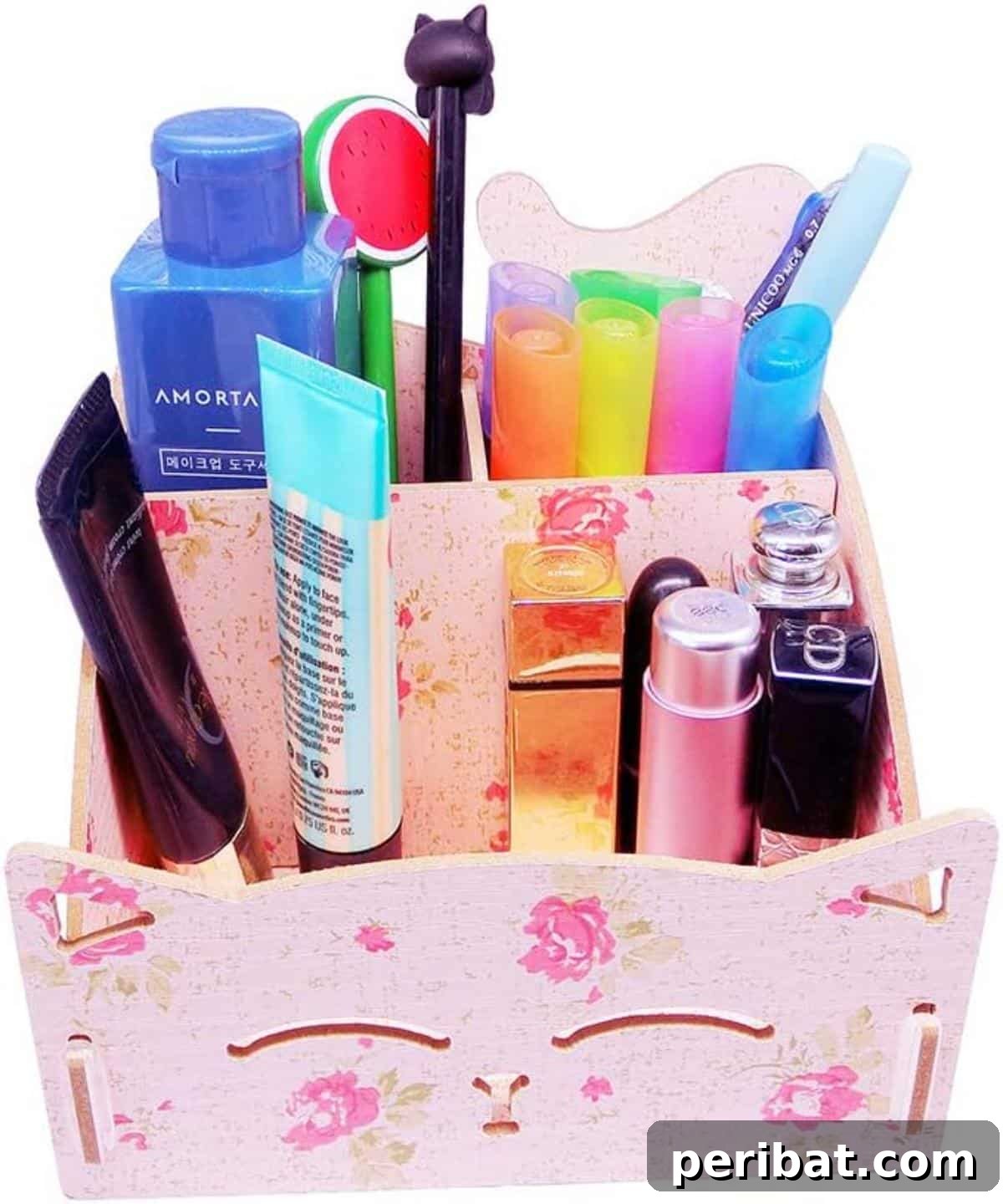 DIY Cute Cat-Themed Pencil Holder, an adorable desk organizer doubling as a cosmetic holder, perfect for cat lovers.