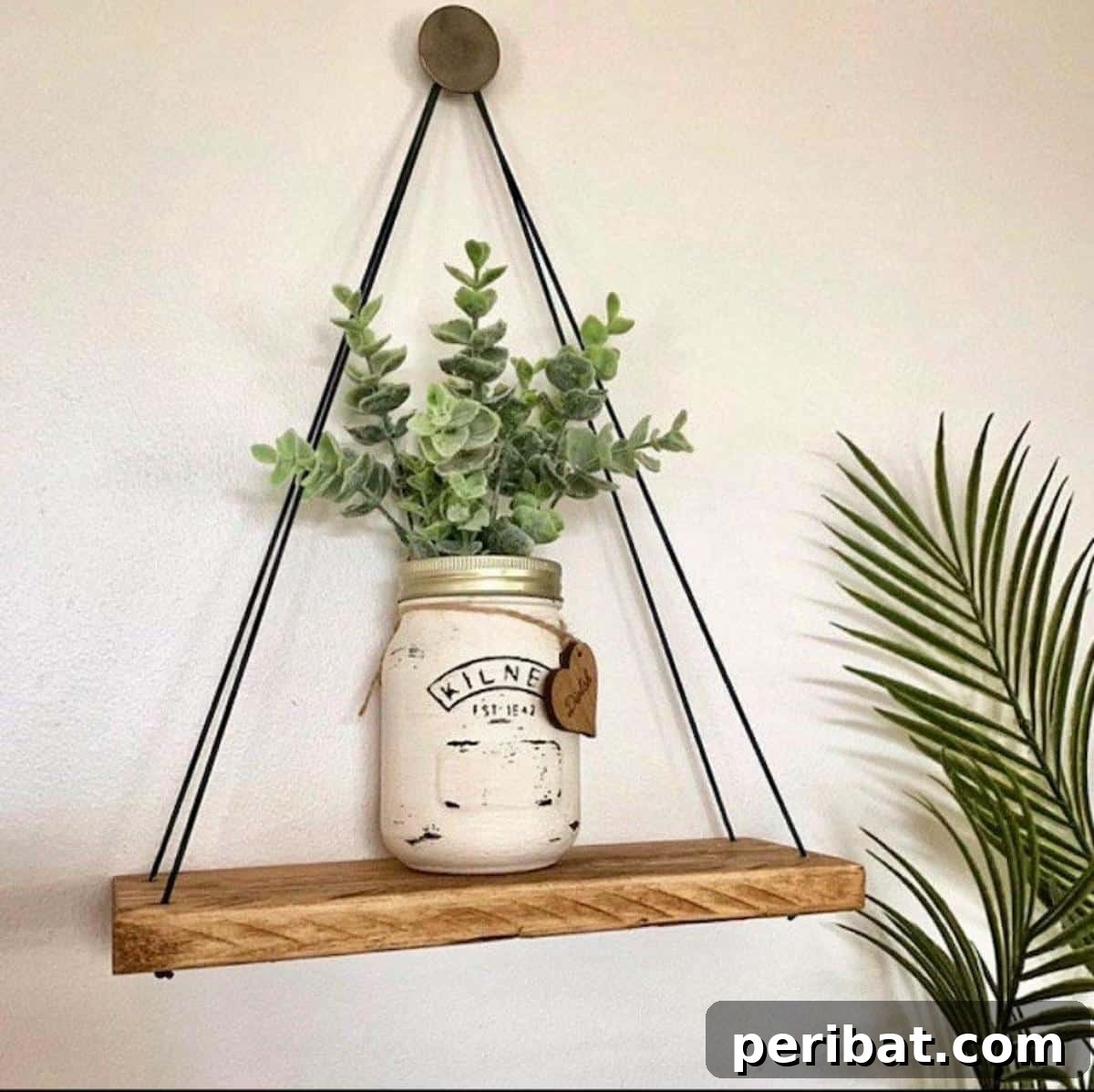 Rustic Style Shelf, featuring a single wooden shelf with a distressed finish and decorative metal brackets, adding a charming aesthetic.