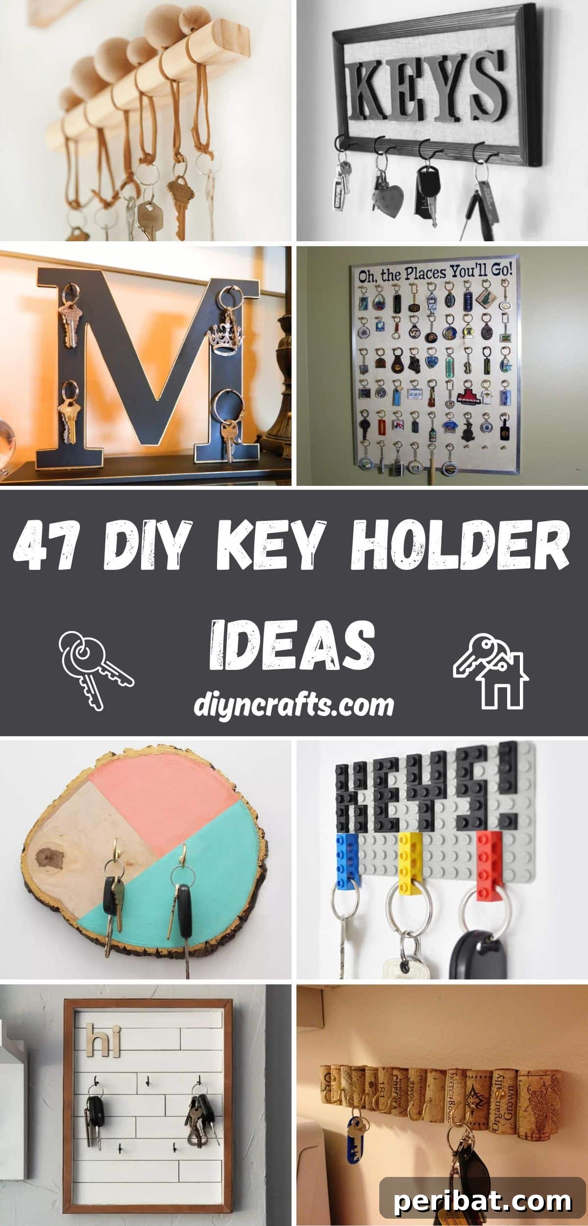 47 Clever DIY Key Holder and Organizer Projects 2 47 DIY Key Holder Ideas collage.