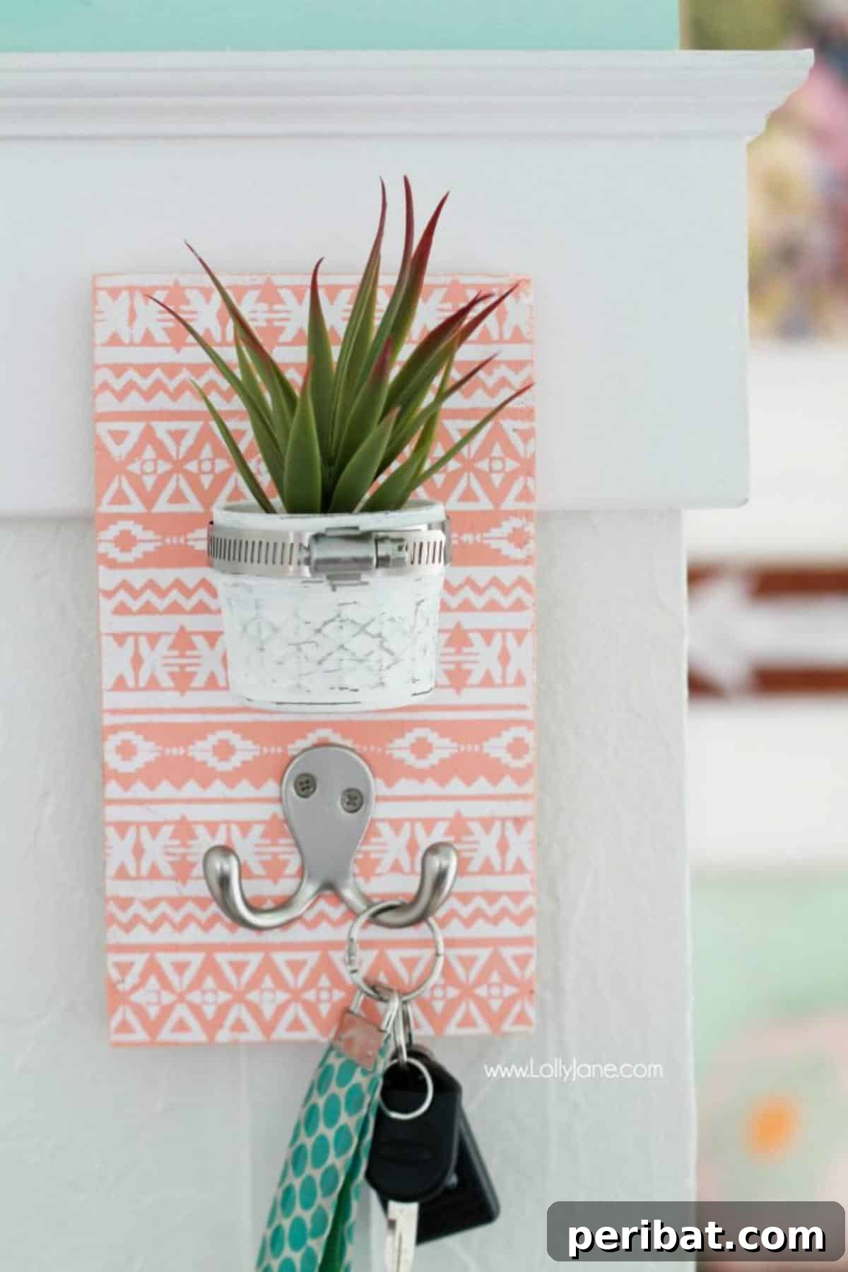 47 Clever DIY Key Holder and Organizer Projects 11 DIY Key Holder Succulent Mason Jar