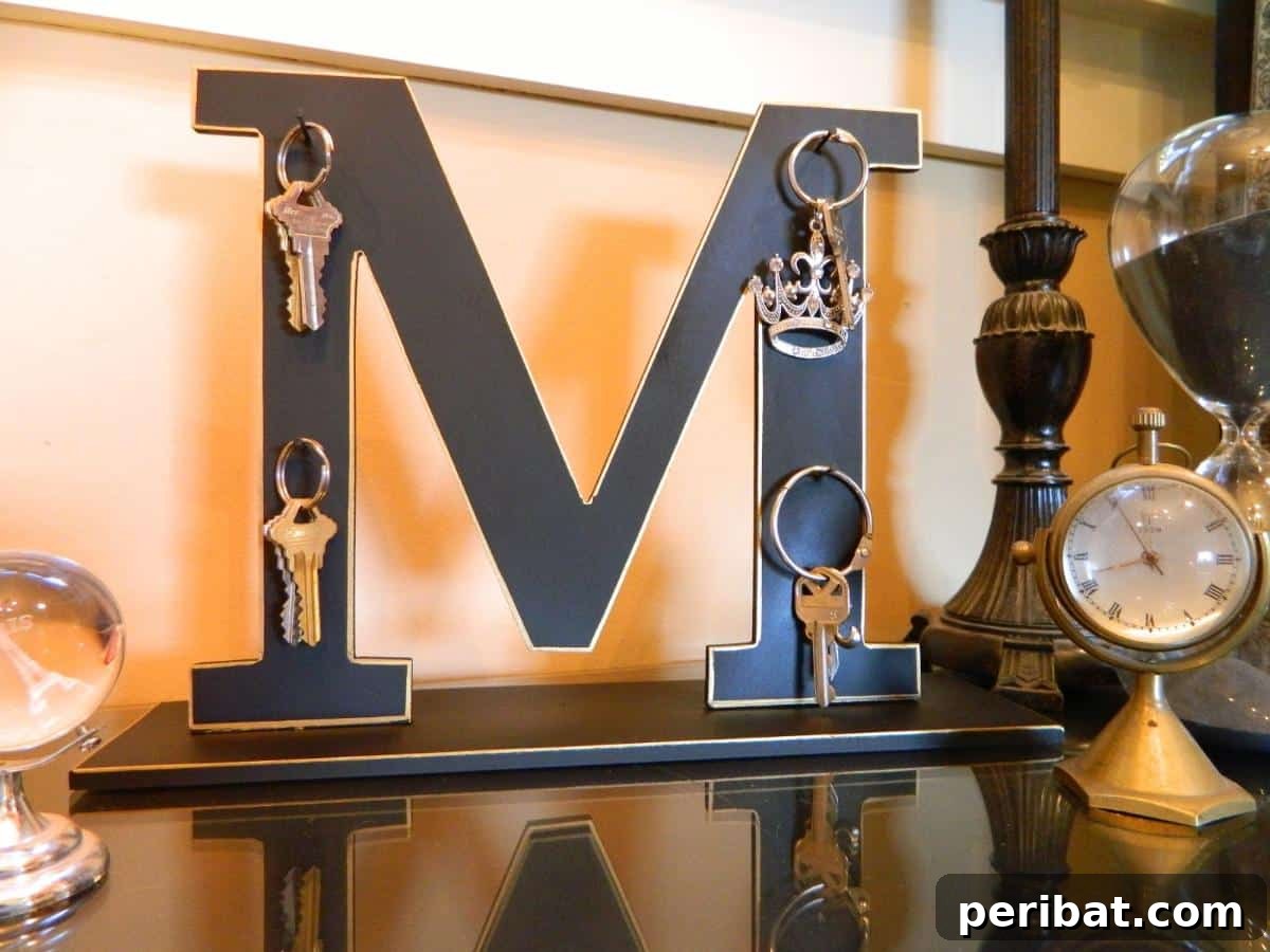 47 Clever DIY Key Holder and Organizer Projects 26 DIY Key Holder Monogram