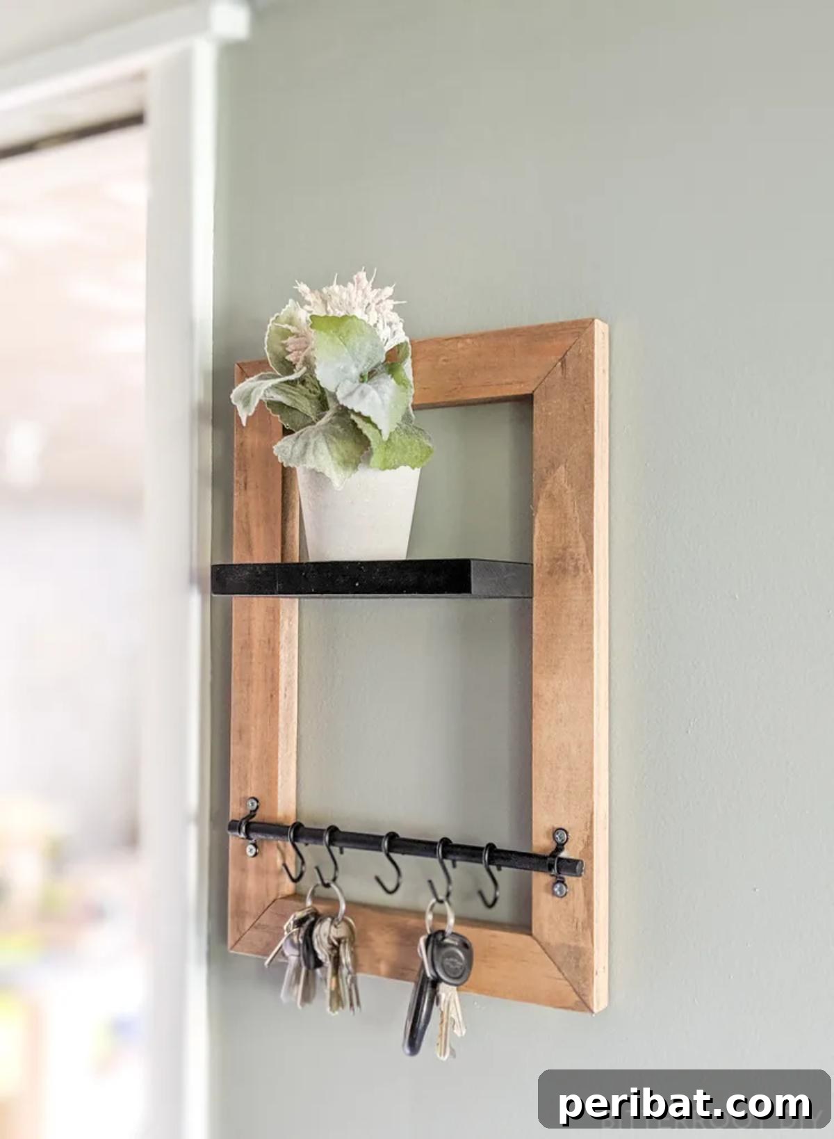 47 Clever DIY Key Holder and Organizer Projects 32 DIY Floating Shelf Key Holder