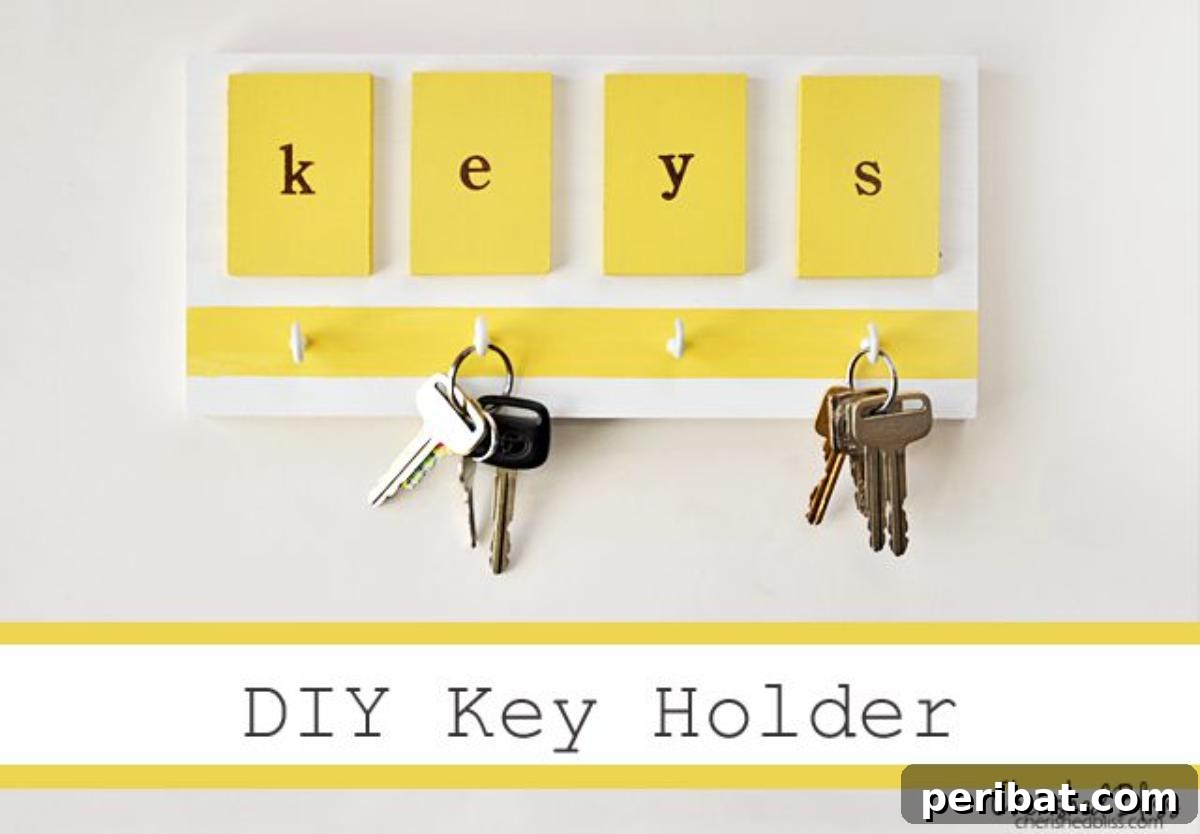 47 Clever DIY Key Holder and Organizer Projects 5 DIY Scrabbled-Inspired key holder.