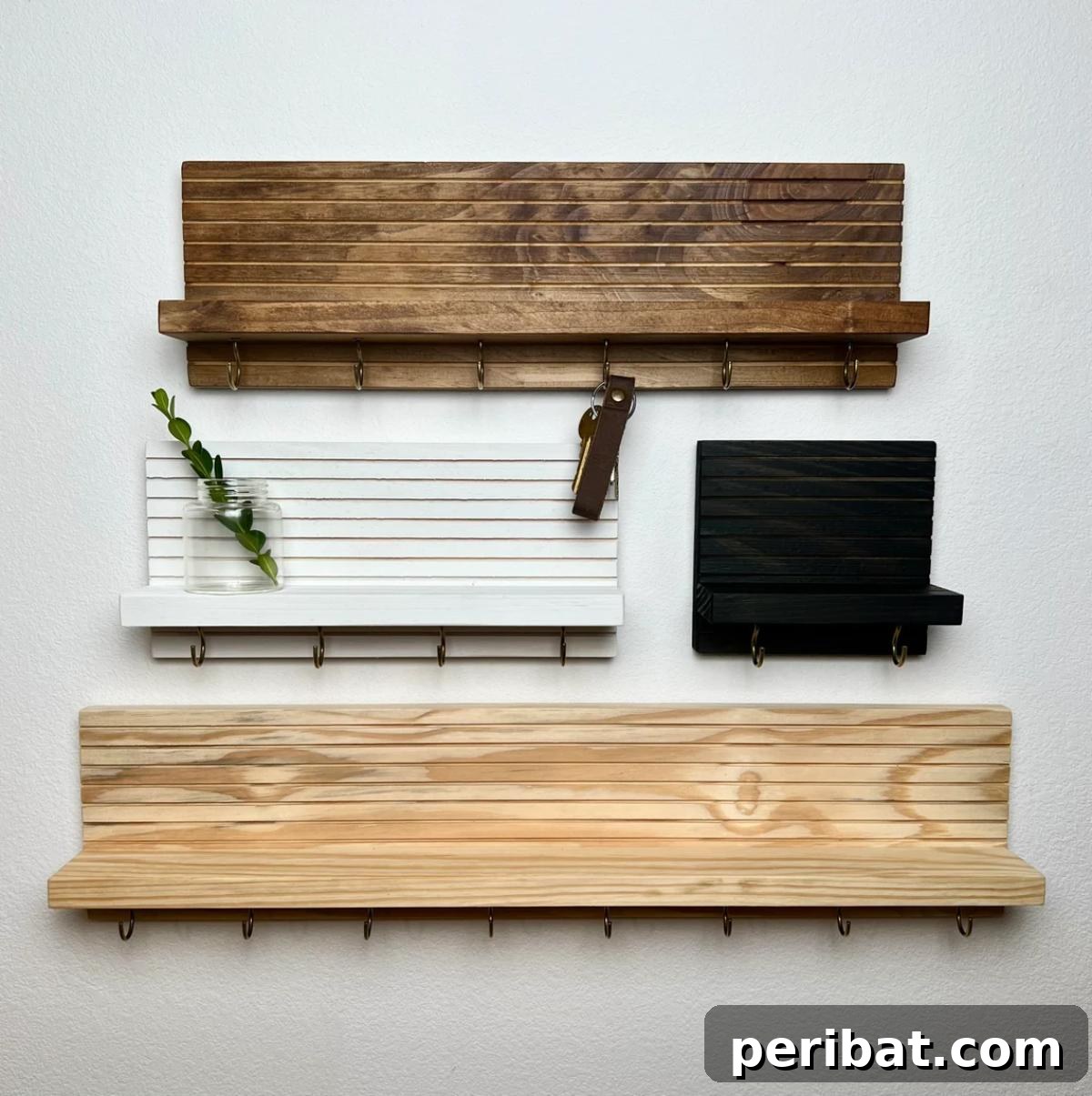 47 Clever DIY Key Holder and Organizer Projects 42 Key Holder Wood Shelves