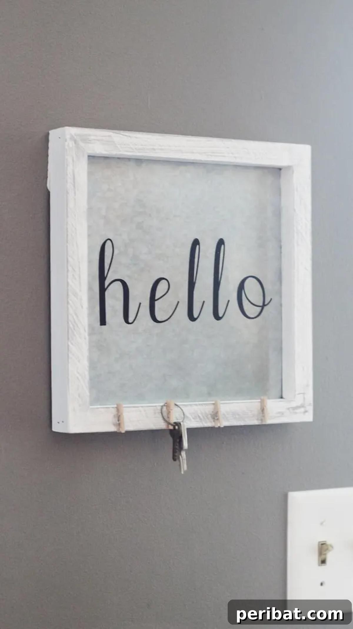 47 Clever DIY Key Holder and Organizer Projects 45 Key Holder Entryway Diy Hello Sign