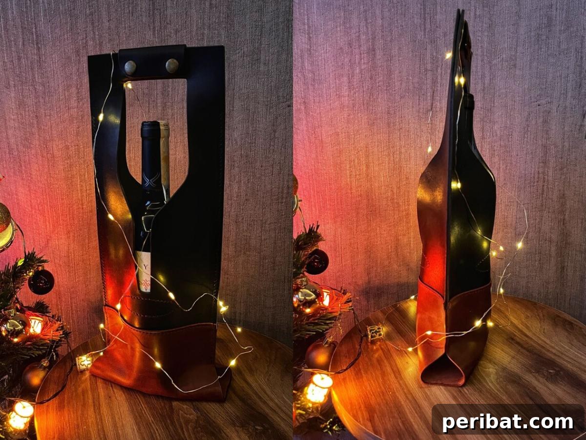 22 Creative DIY Wine Gift Bags 17 Leather wine bags - elegant digital patterns for sophisticated leatherwork.