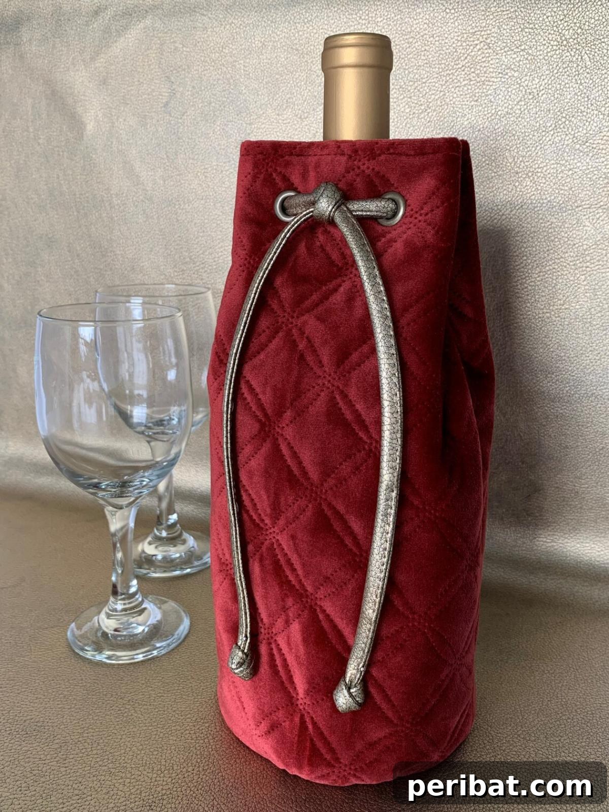 22 Creative DIY Wine Gift Bags 18 Wine Tote - combines functionality with style, featuring a secure handle and front pocket.