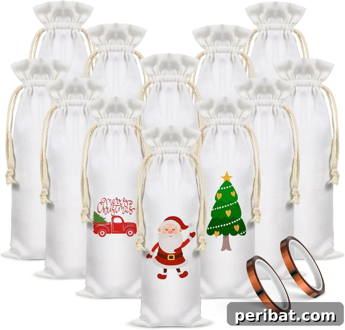 22 Creative DIY Wine Gift Bags 22 Riakrum 12 Pieces Sublimation Blanks Wine Bottle Gift Bag with Drawstring - ideal for custom sublimation designs.