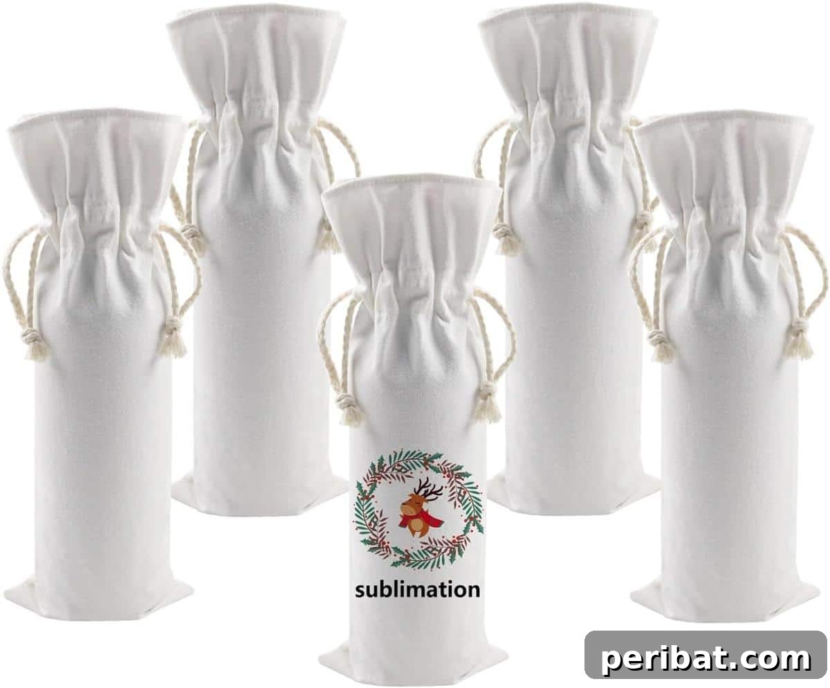 22 Creative DIY Wine Gift Bags 24 Okba 5 Pcs Canvas Wine Bottle Bag With Drawstring - eco-friendly polyester for artistic expression.