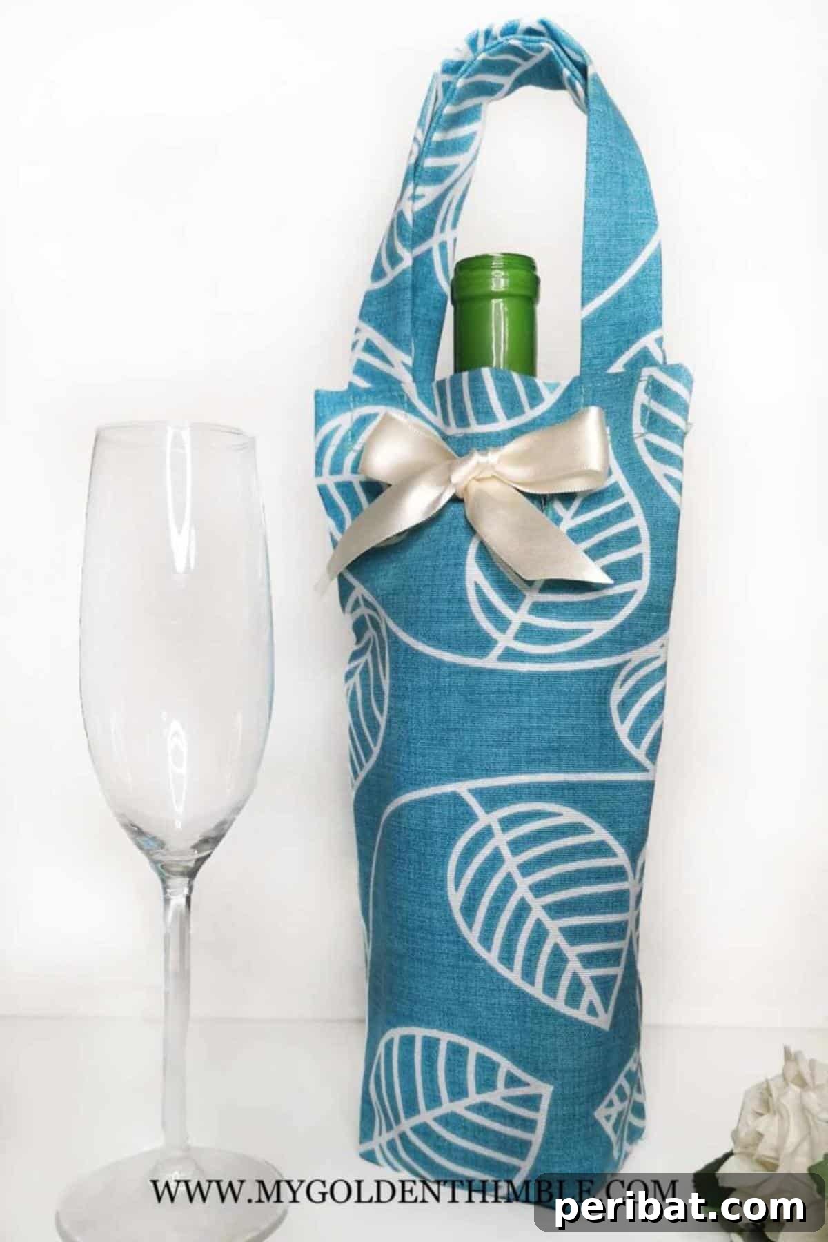 22 Creative DIY Wine Gift Bags 10 Easy DIY Wine Tote With Pattern - chic and practical with a satin bow.