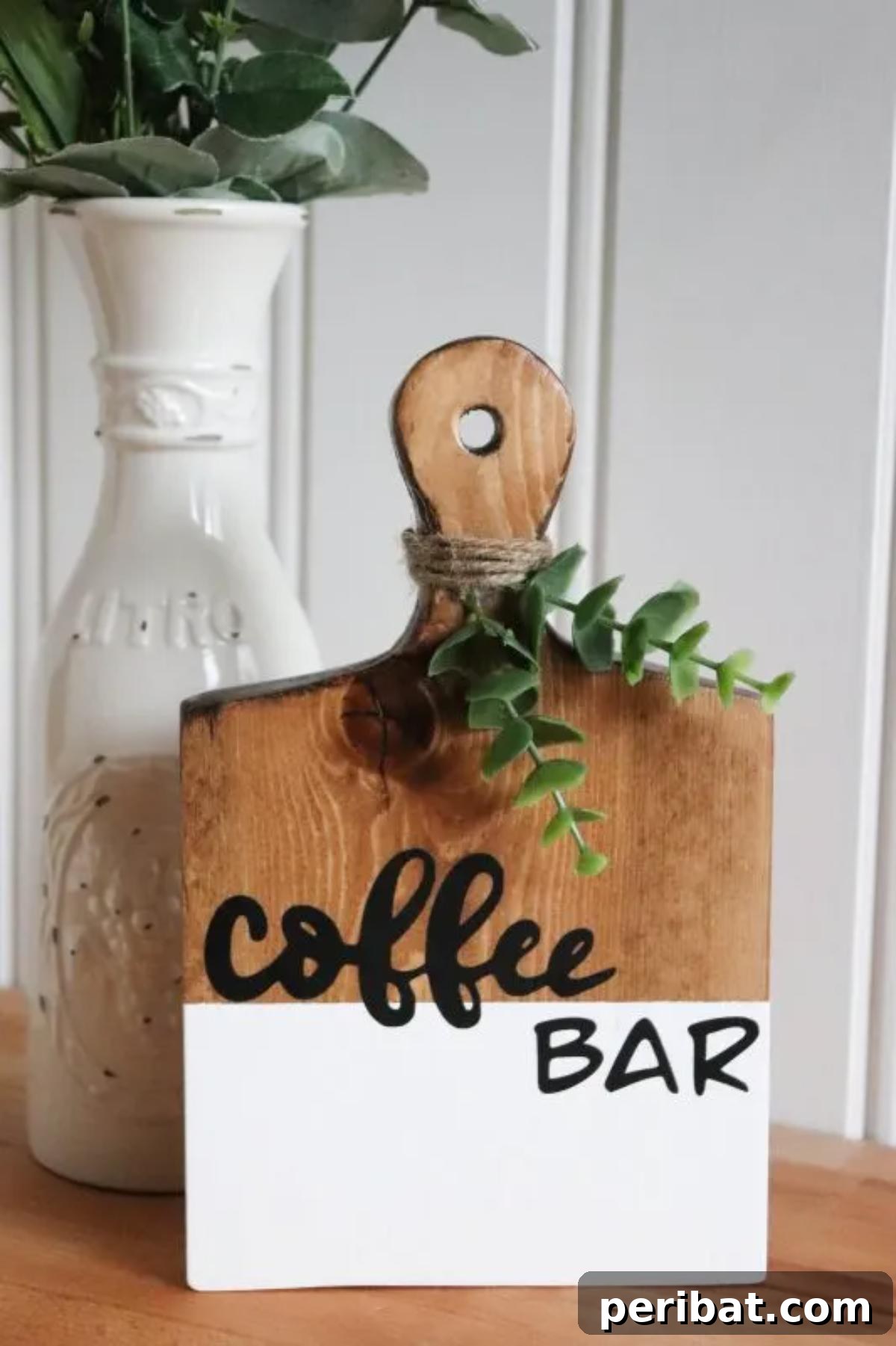 21 Homemade Coffee Nook Signs to Personalize Your Kitchen 4 DIY Coffee Bar Cutting Board Sign crafted with an SVG cut file for a precise design.