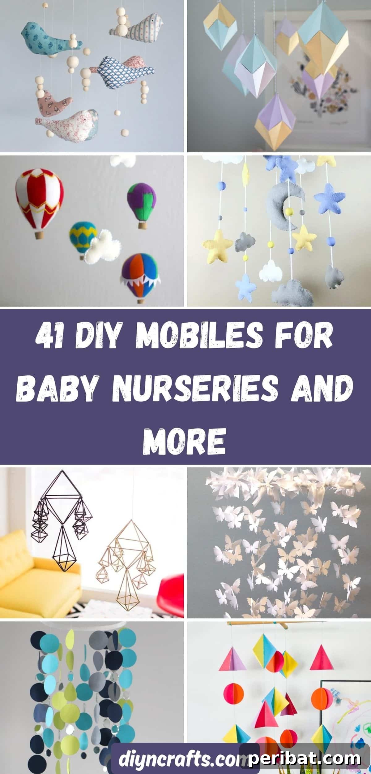 41 DIY Mobiles for Baby Nurseries and More collage.